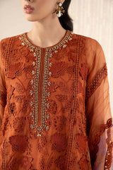 3 Piece Embroidered Organza Suit