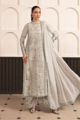 3 Piece Embroidered Raw Silk Suit