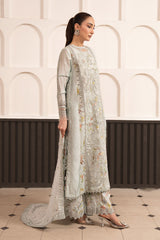 3 Piece Embroidered Raw Silk Suit