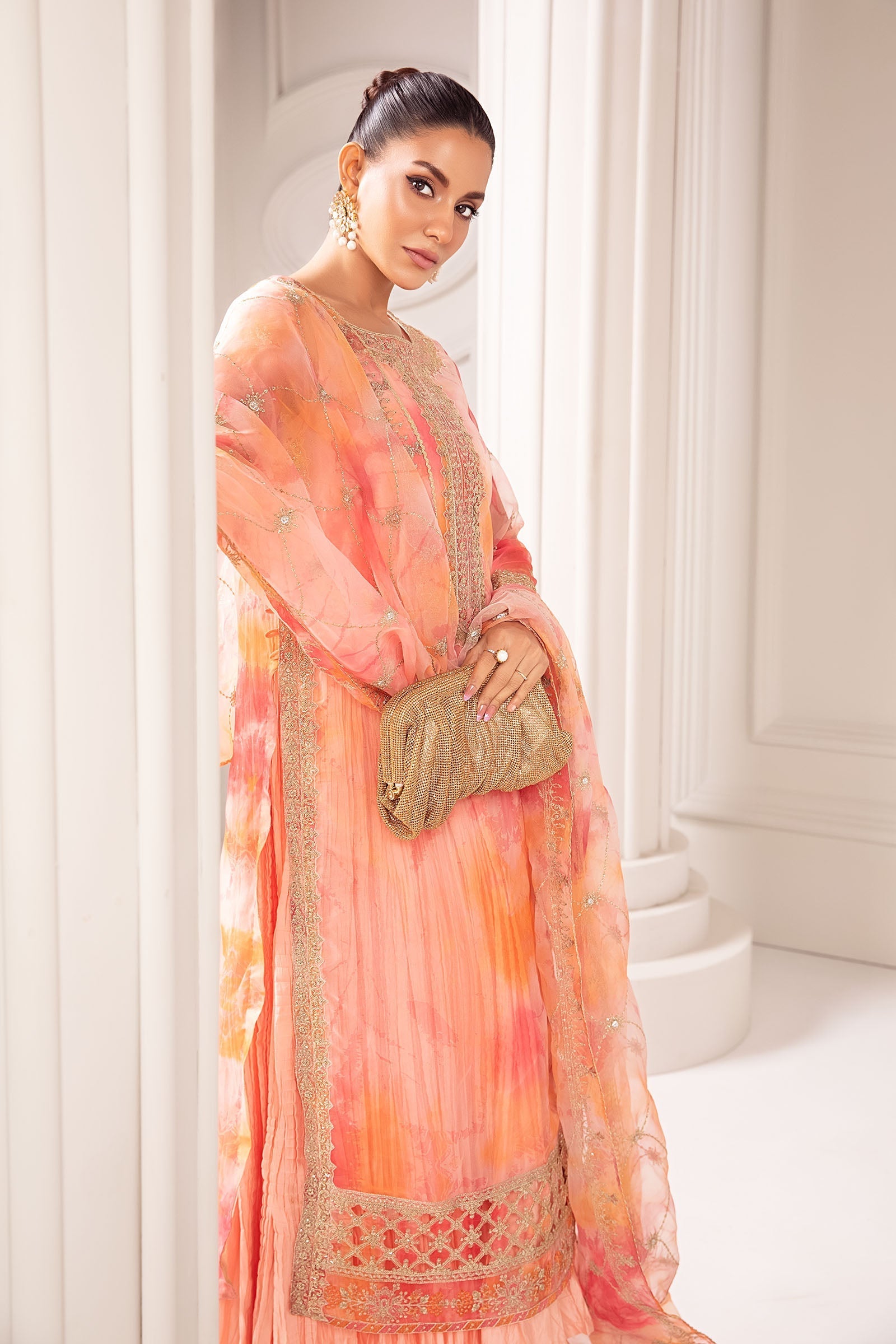 3 Piece Embroidered Organza Suit