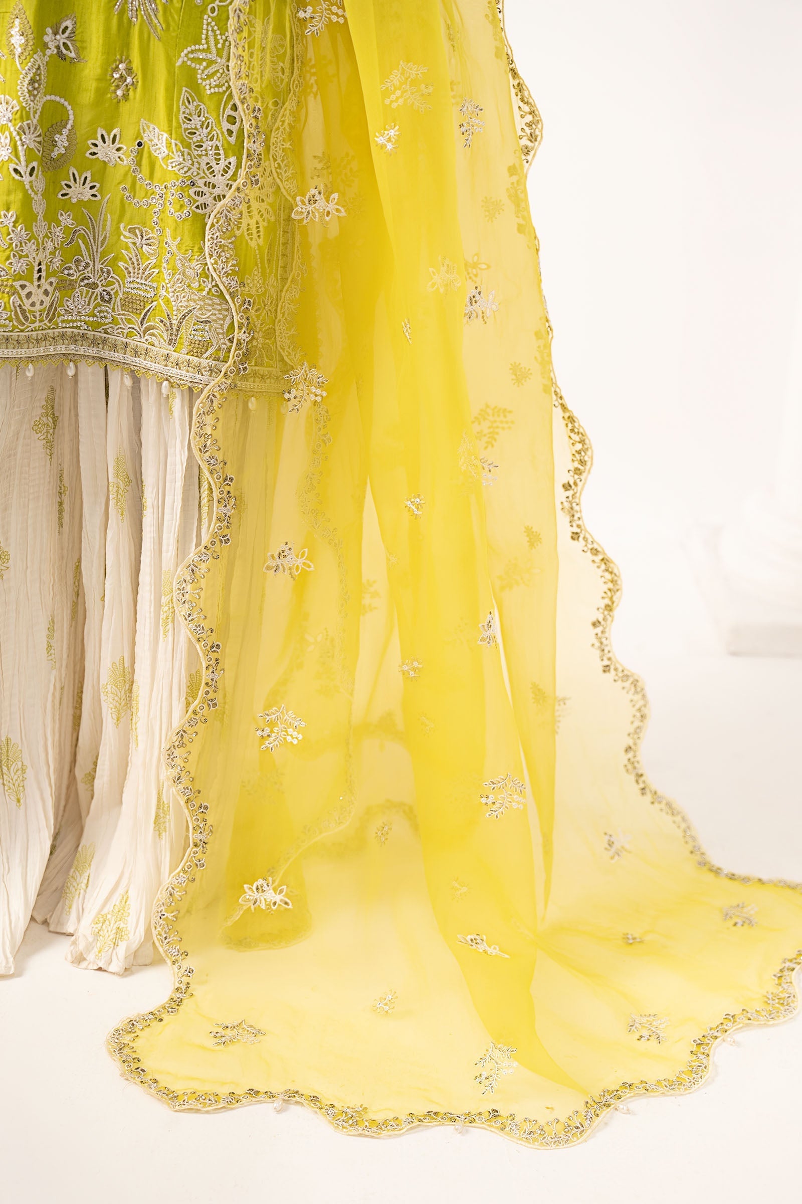 3 Piece Embroidered Raw Silk Suit