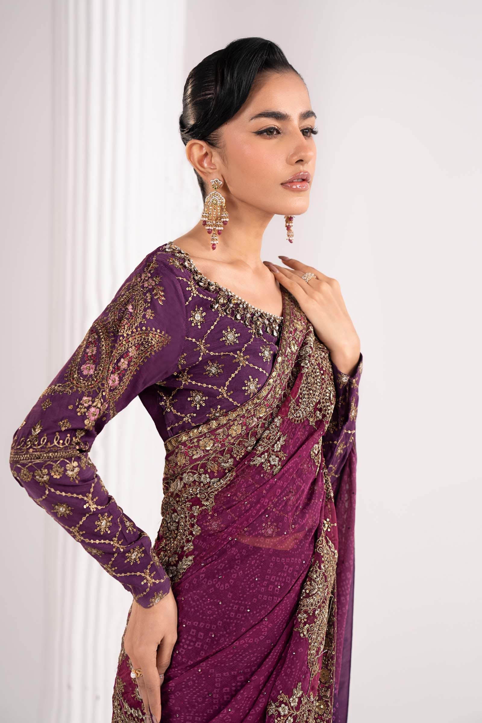 Embroidered Chiffon Saree