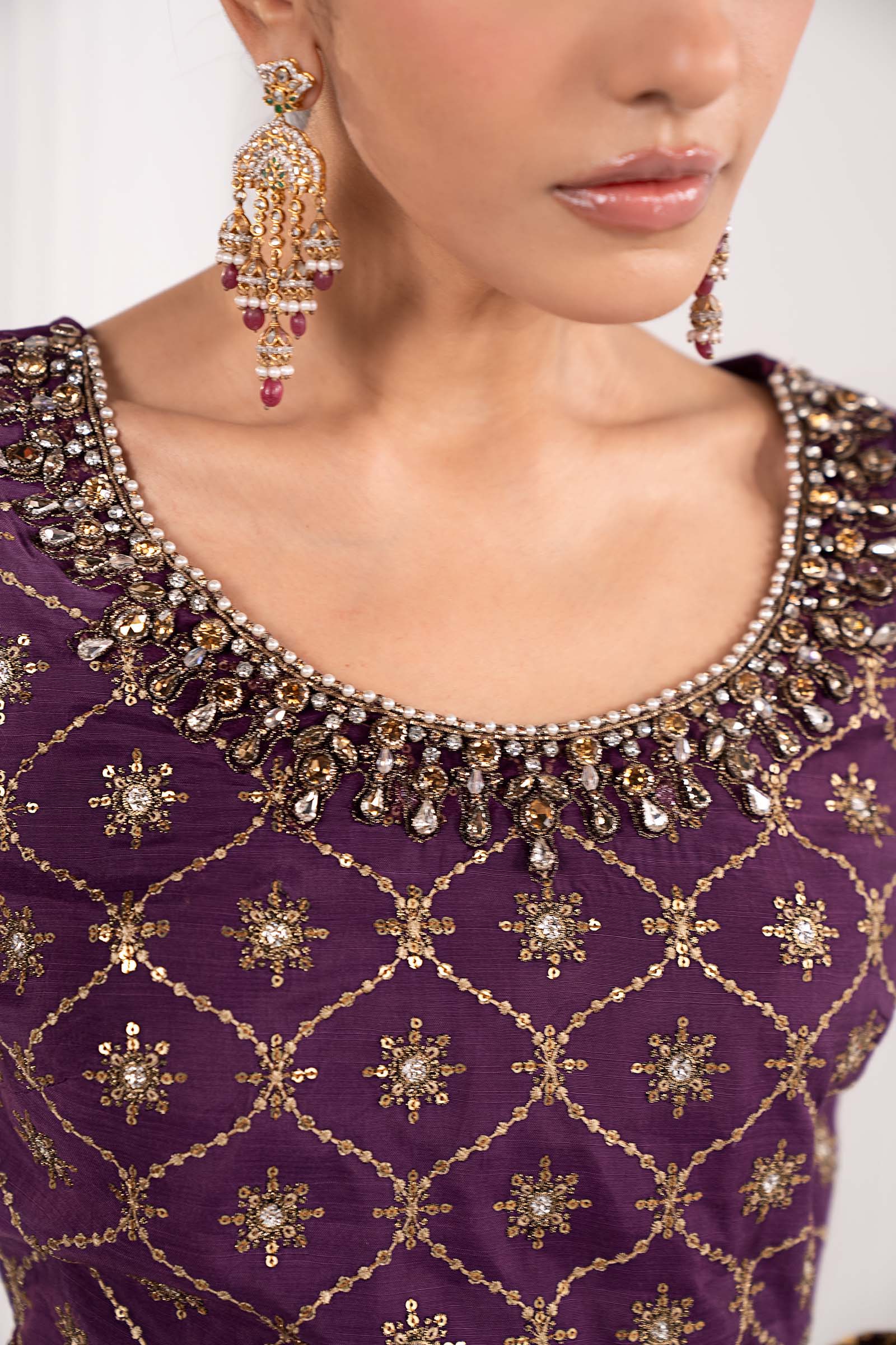 Embroidered Chiffon Saree