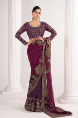 Embroidered Chiffon Saree