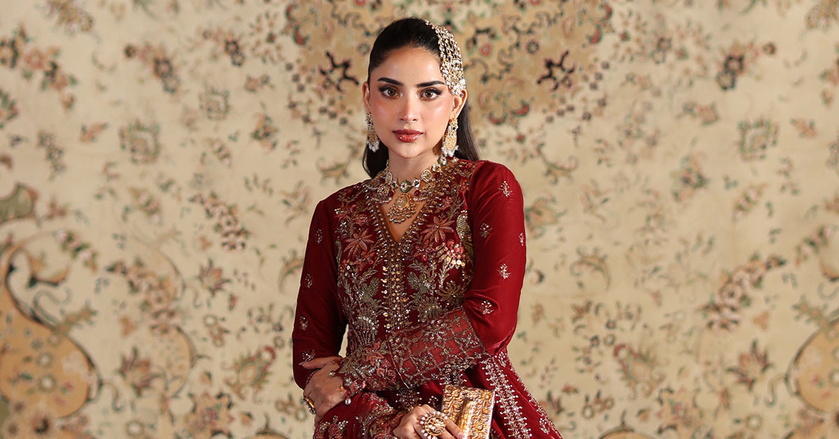 3 Piece Embroidered Velvet Suit