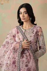 3 Piece Embroidered Organza Suit