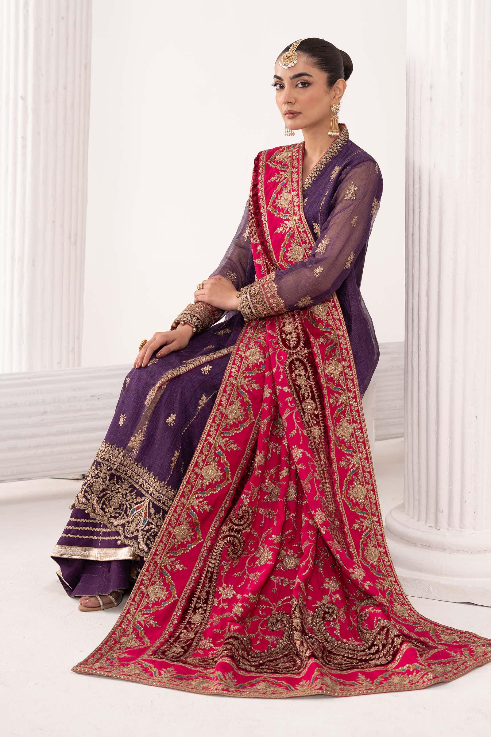 3 Piece Embroidered Zari Net Suit