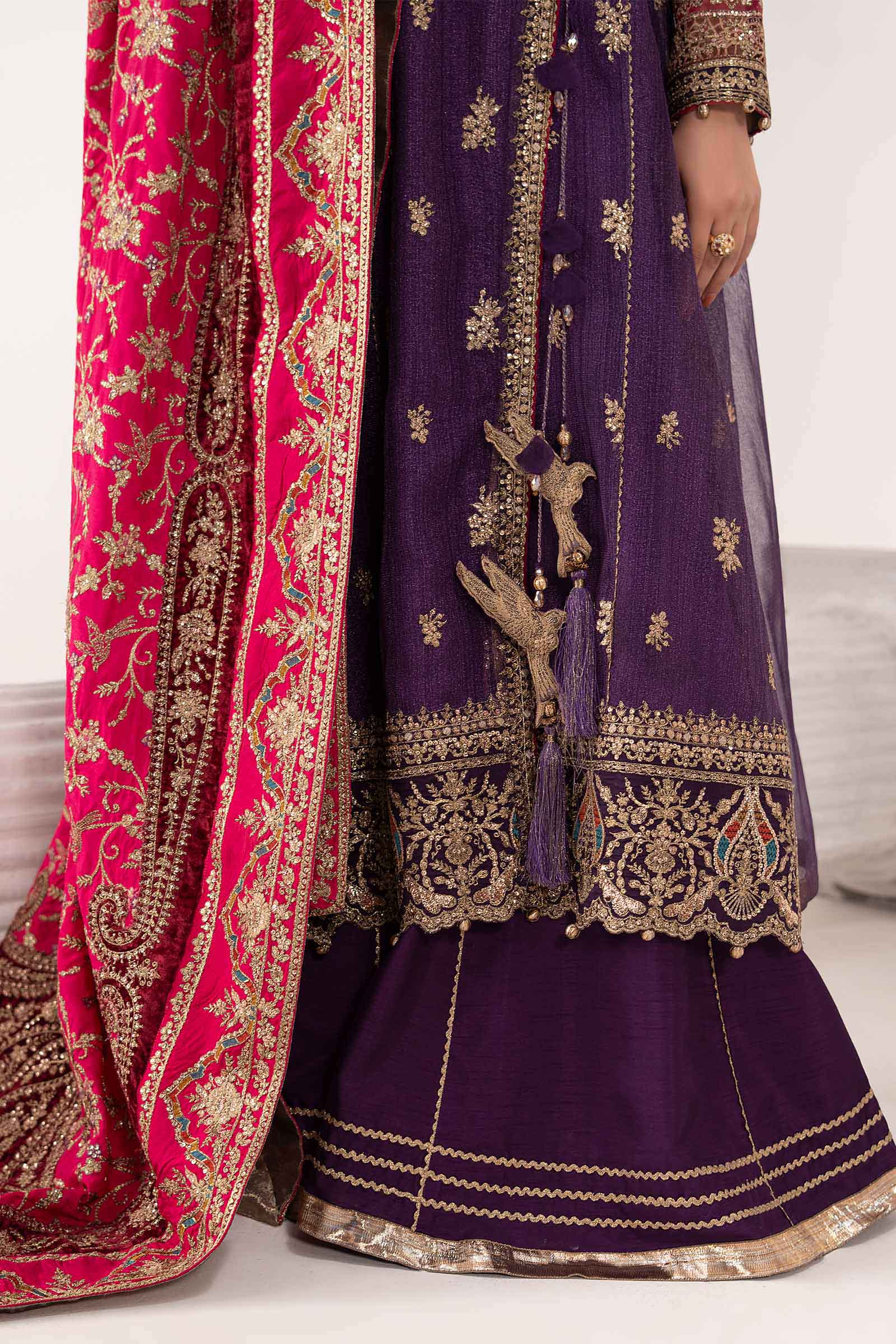 3 Piece Embroidered Zari Net Suit