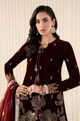 3 Piece Embroidered Velvet Suit