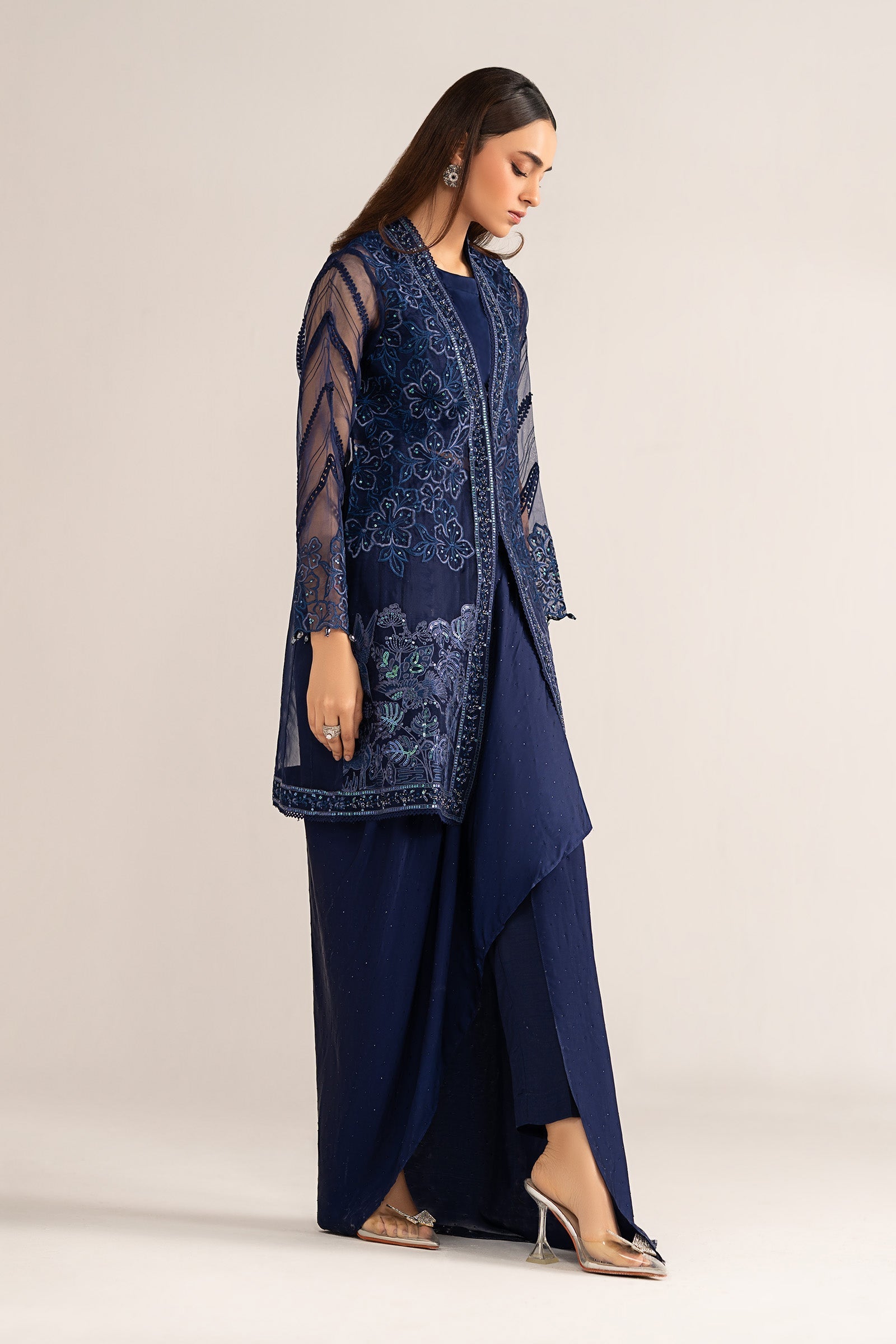 4 Piece Embroidered Organza Suit