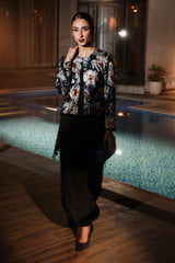 3 Piece Embellished Net Suit