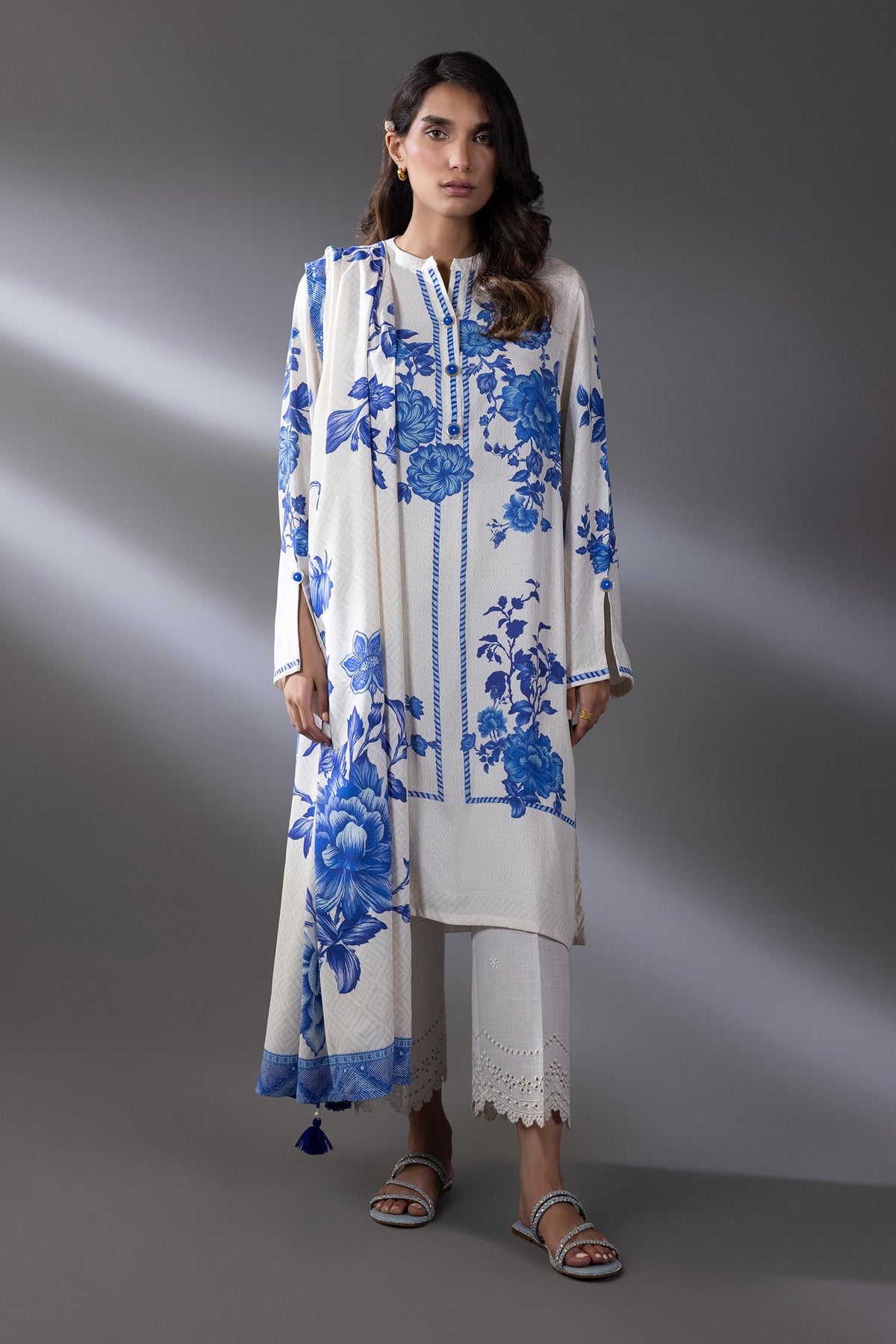 Stitched Printed Linen Shirt