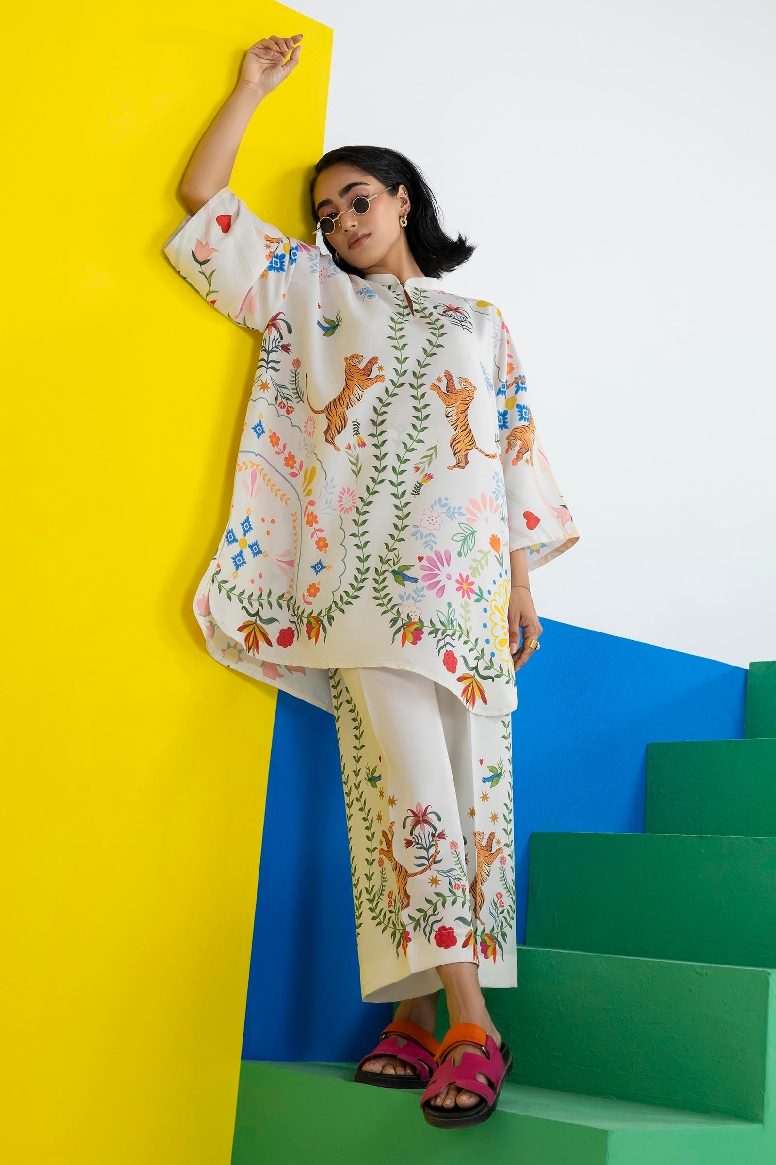 Stitched Printed Cambric Shirt