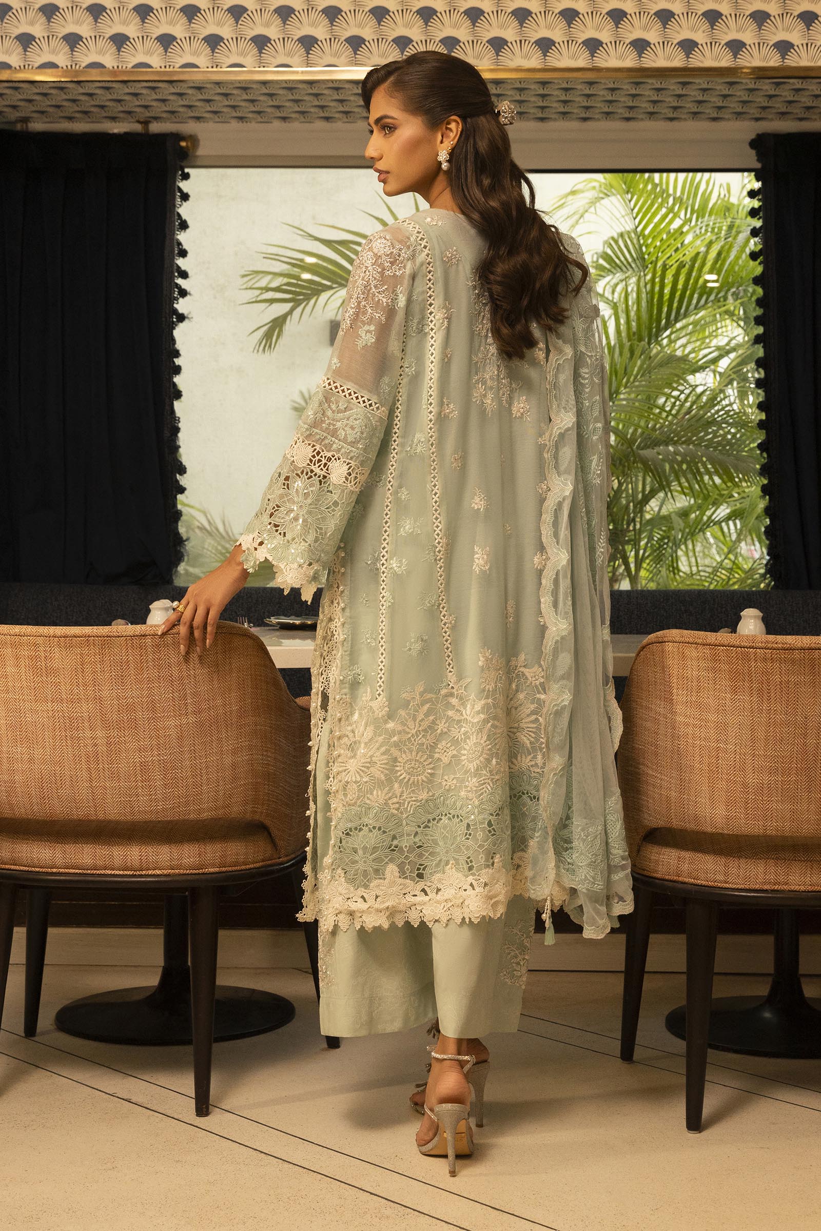 Stitched Embroidered Raw Silk Shalwar