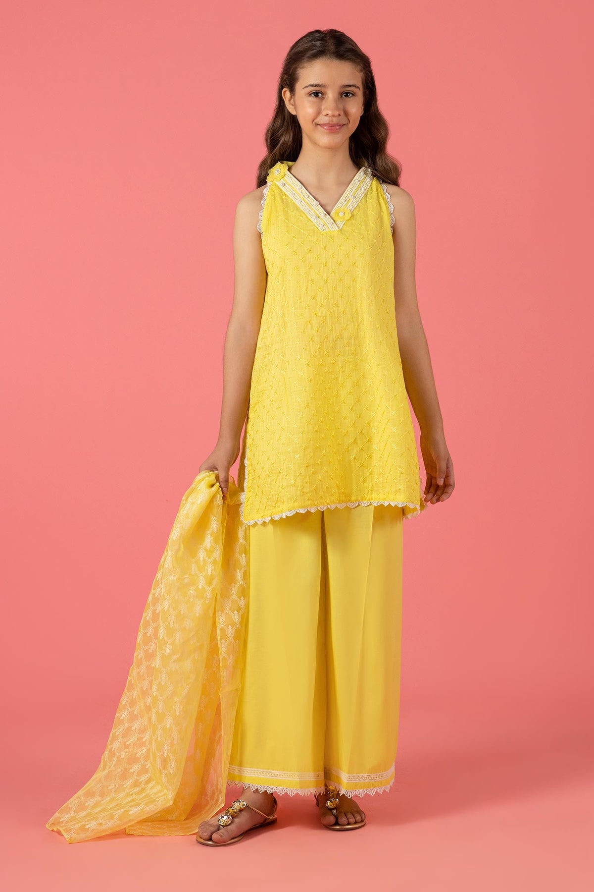 Stitched Kids Embroidered Lawn Suit