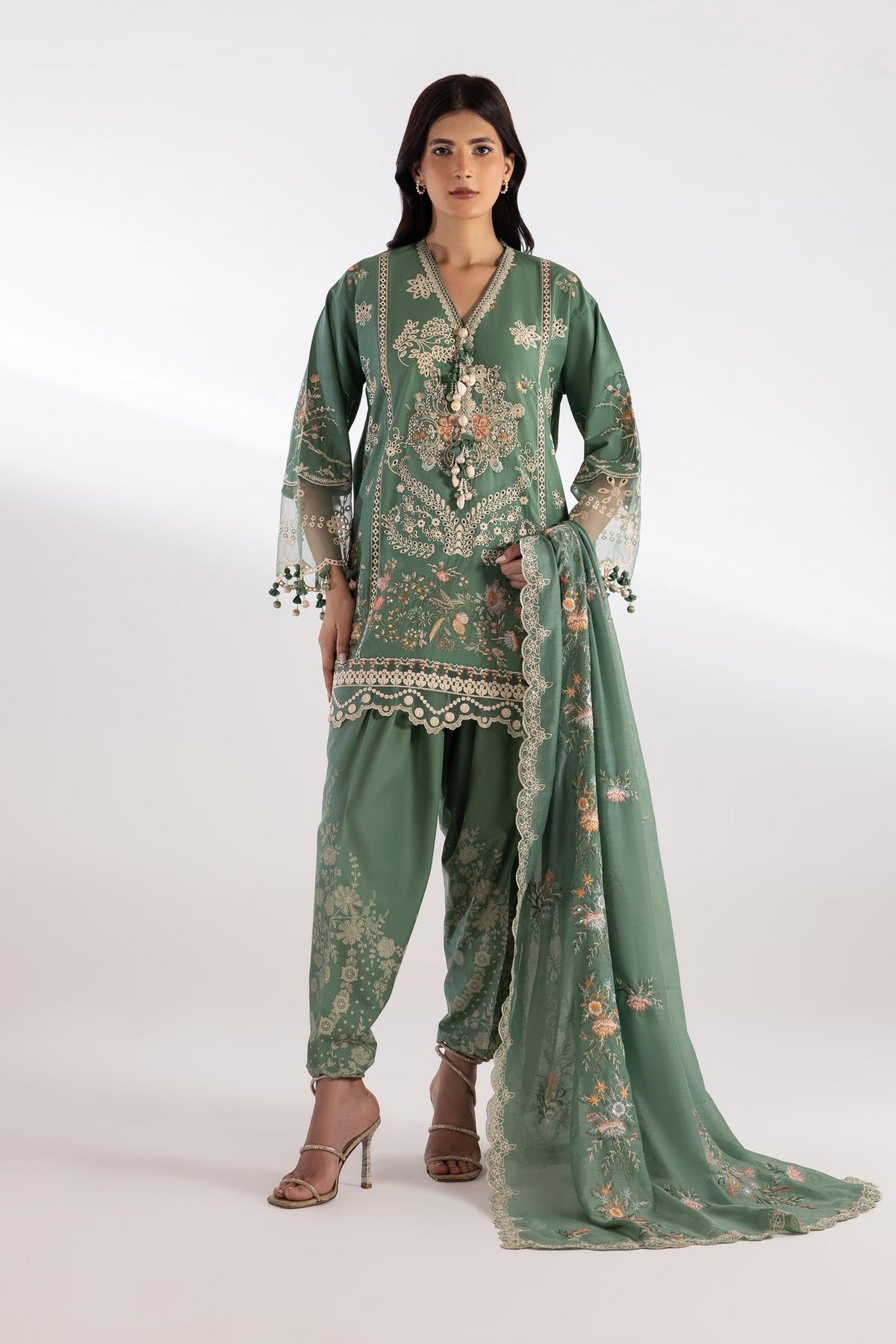 Stitched Embroidered Lawn Shirt+ Shalwar