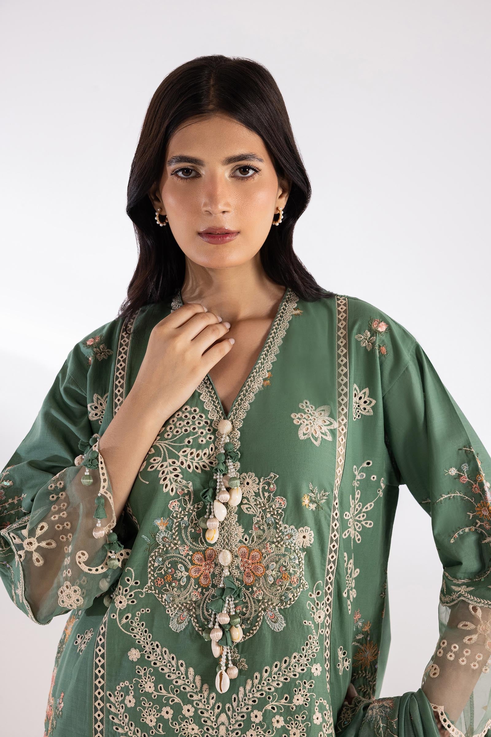 Stitched Embroidered Lawn Shirt+ Shalwar