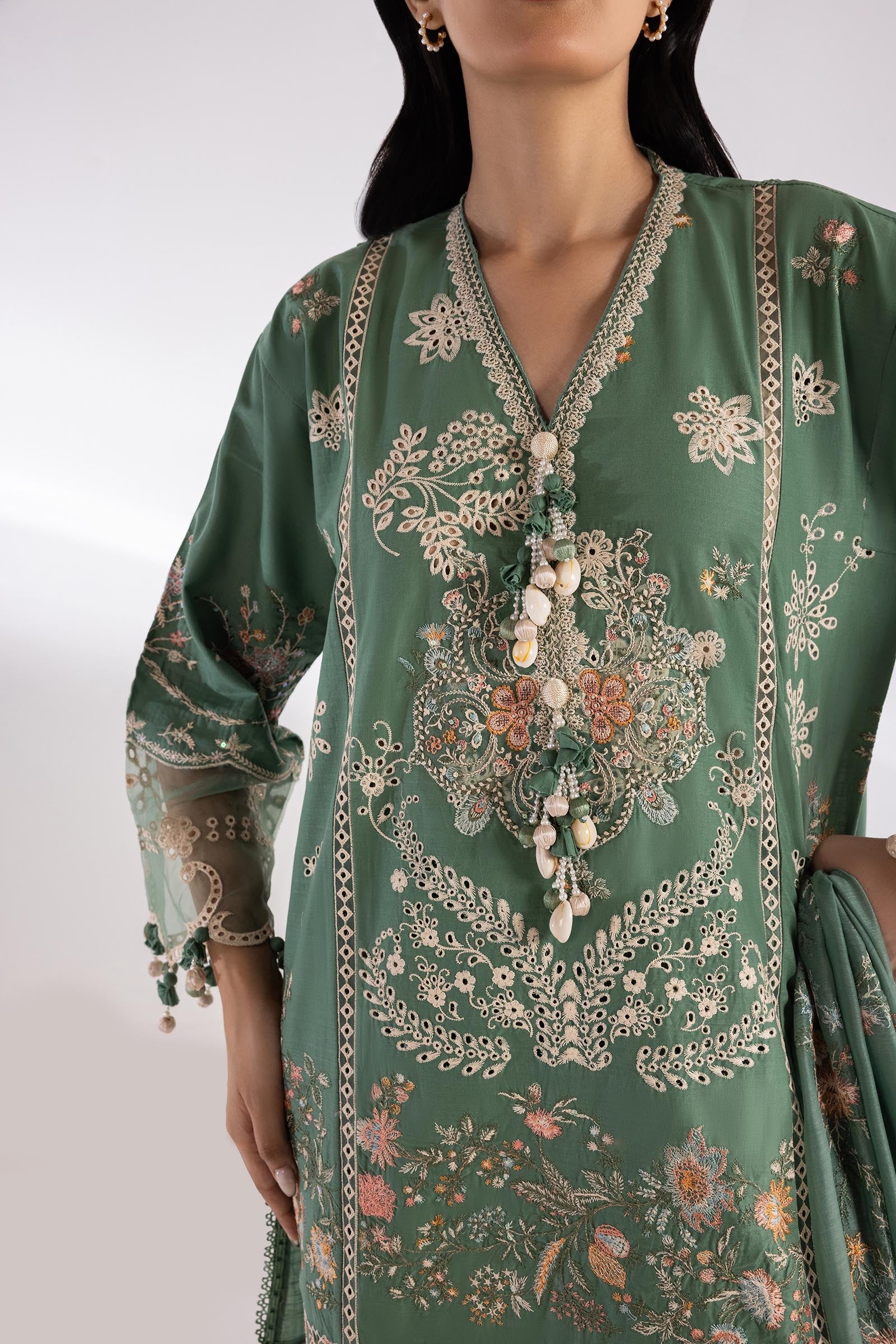Stitched Embroidered Lawn Shirt+ Shalwar