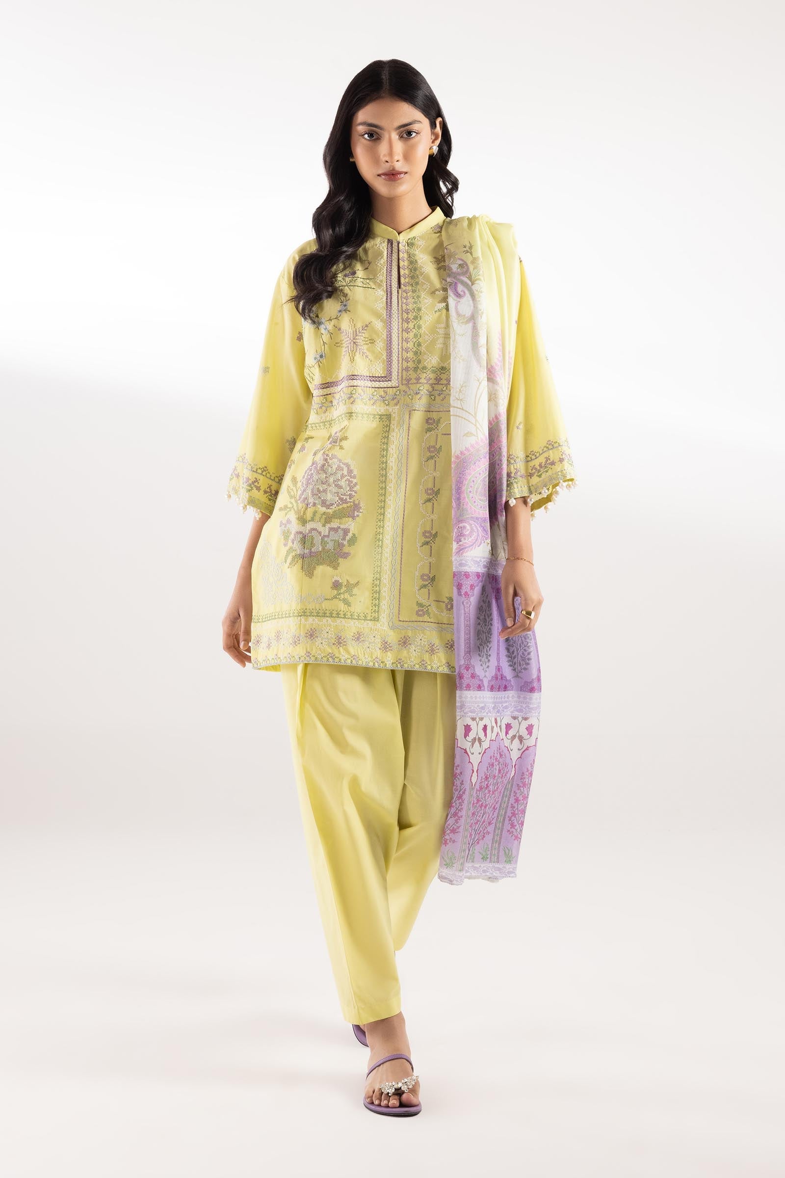 Stitched Muzlin Lawn Suit
