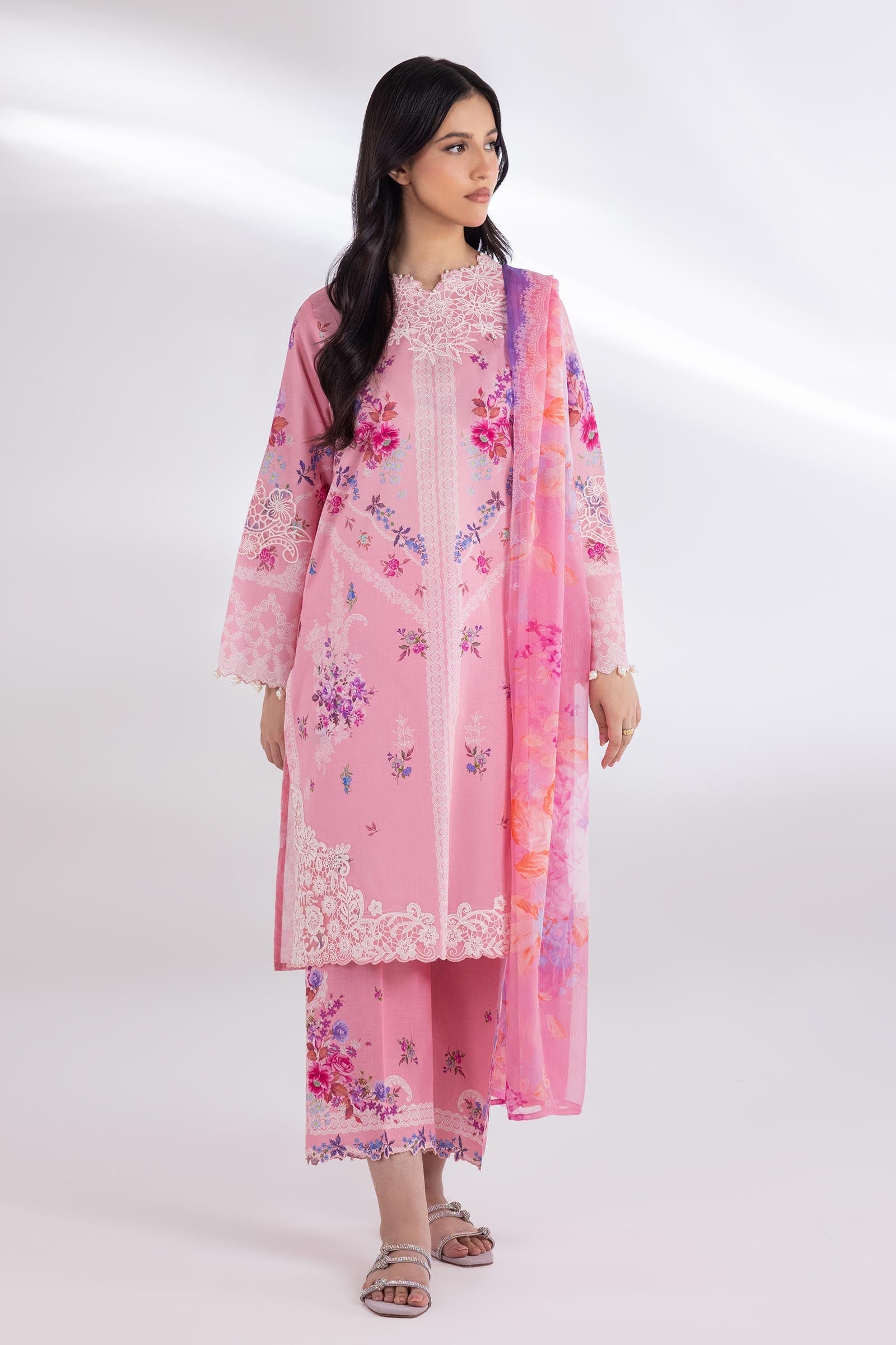 Stitched Printed Chiffon Dupatta
