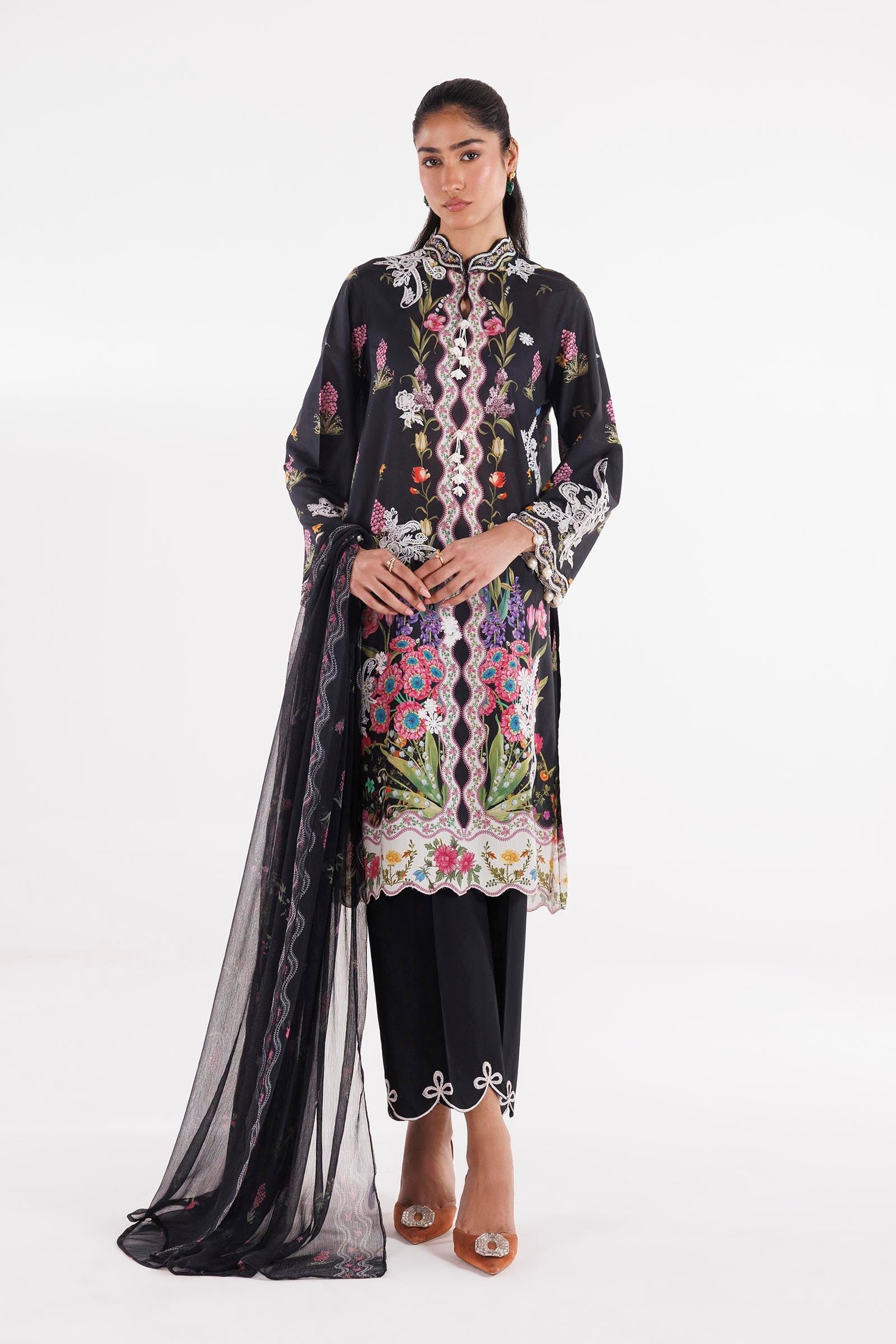 Stitched Printed Chiffon Dupatta