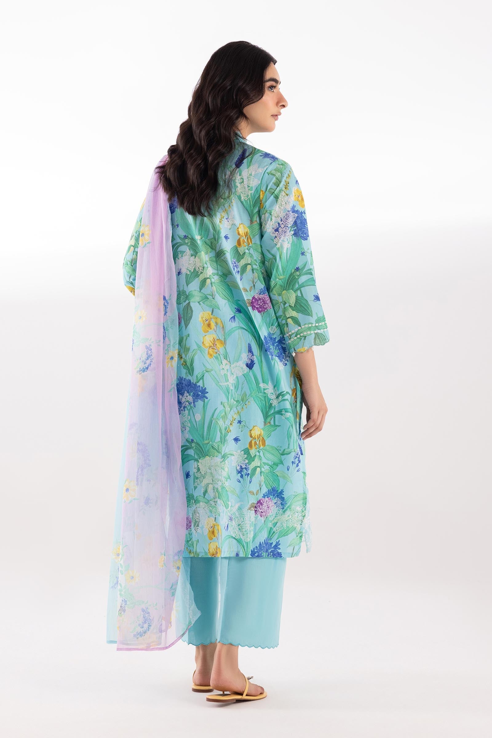 Stitched Embroidered Lawn Shirt + Bottom