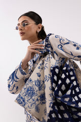 Stitched Embroidered Raw Silk Shirt