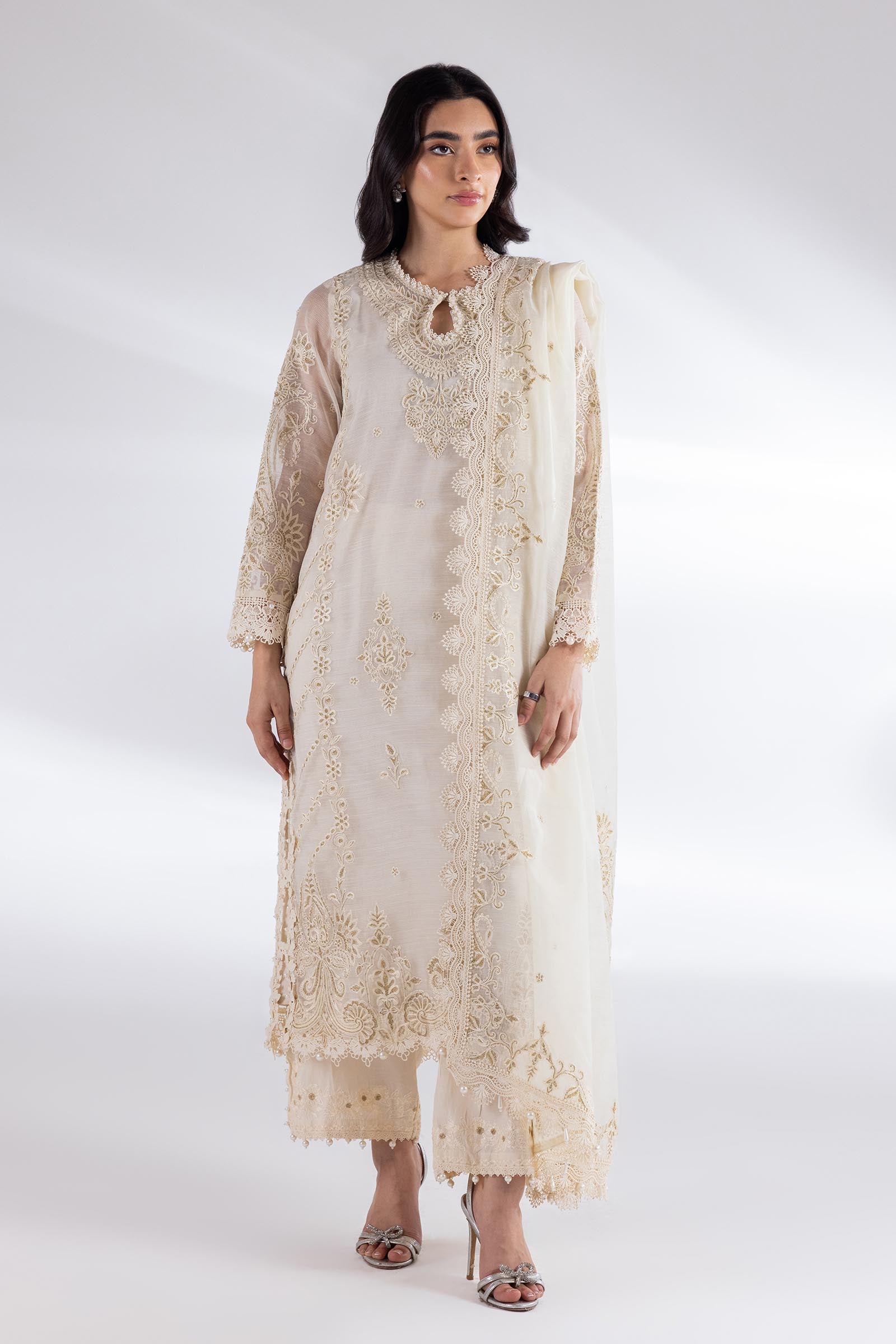 Stitched Embroidered Slub Shirt