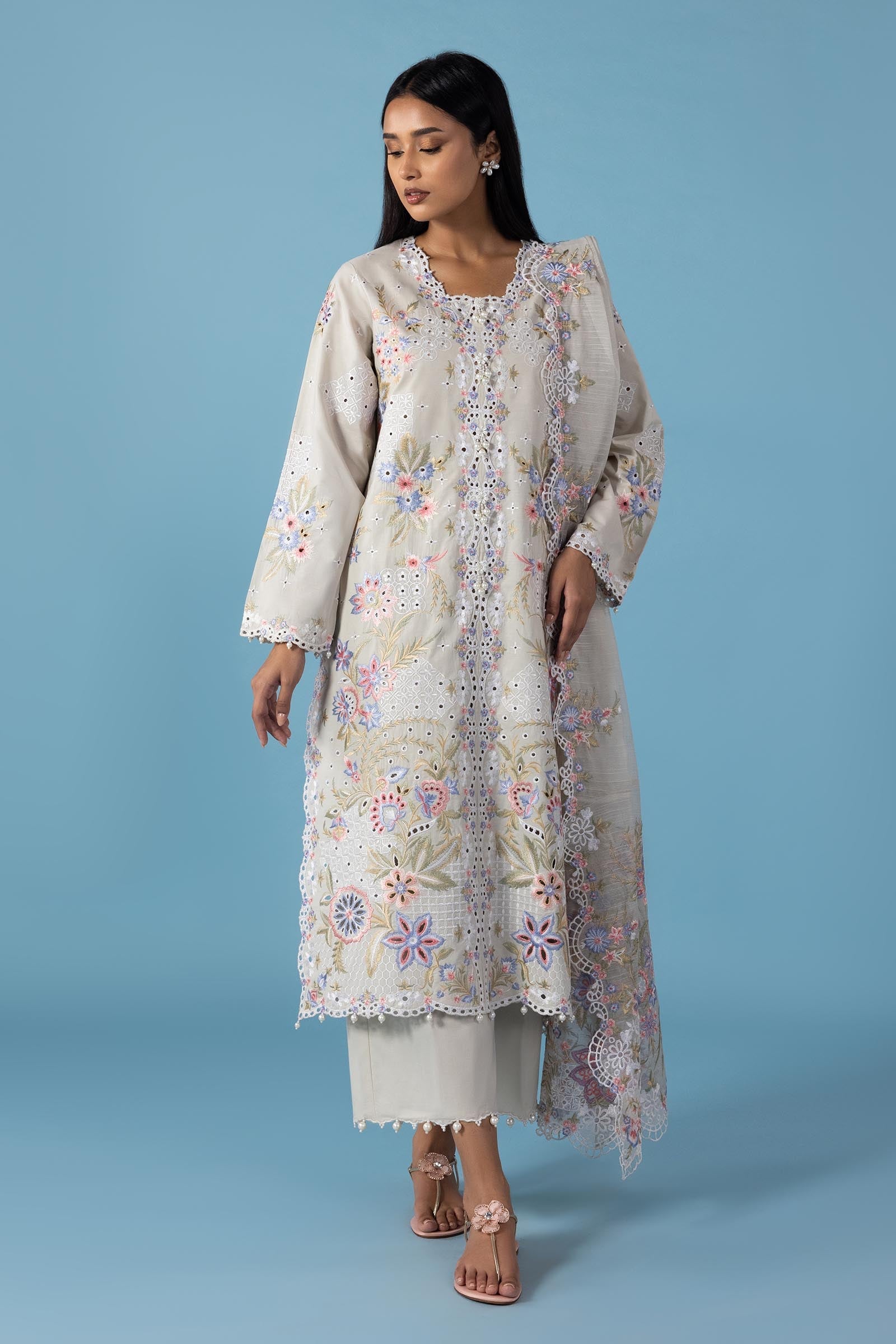 Stitched Embroidered Lawn Shirt