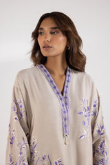 Stitched Embroidered Raw Silk Shirt