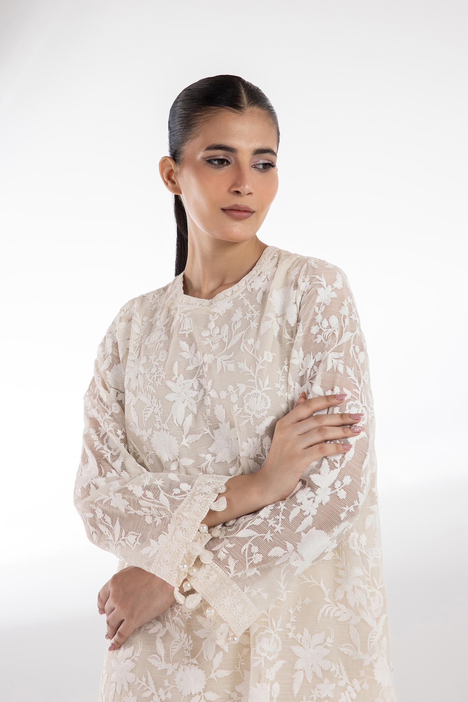 Stitched Embroidered Slub Shirt