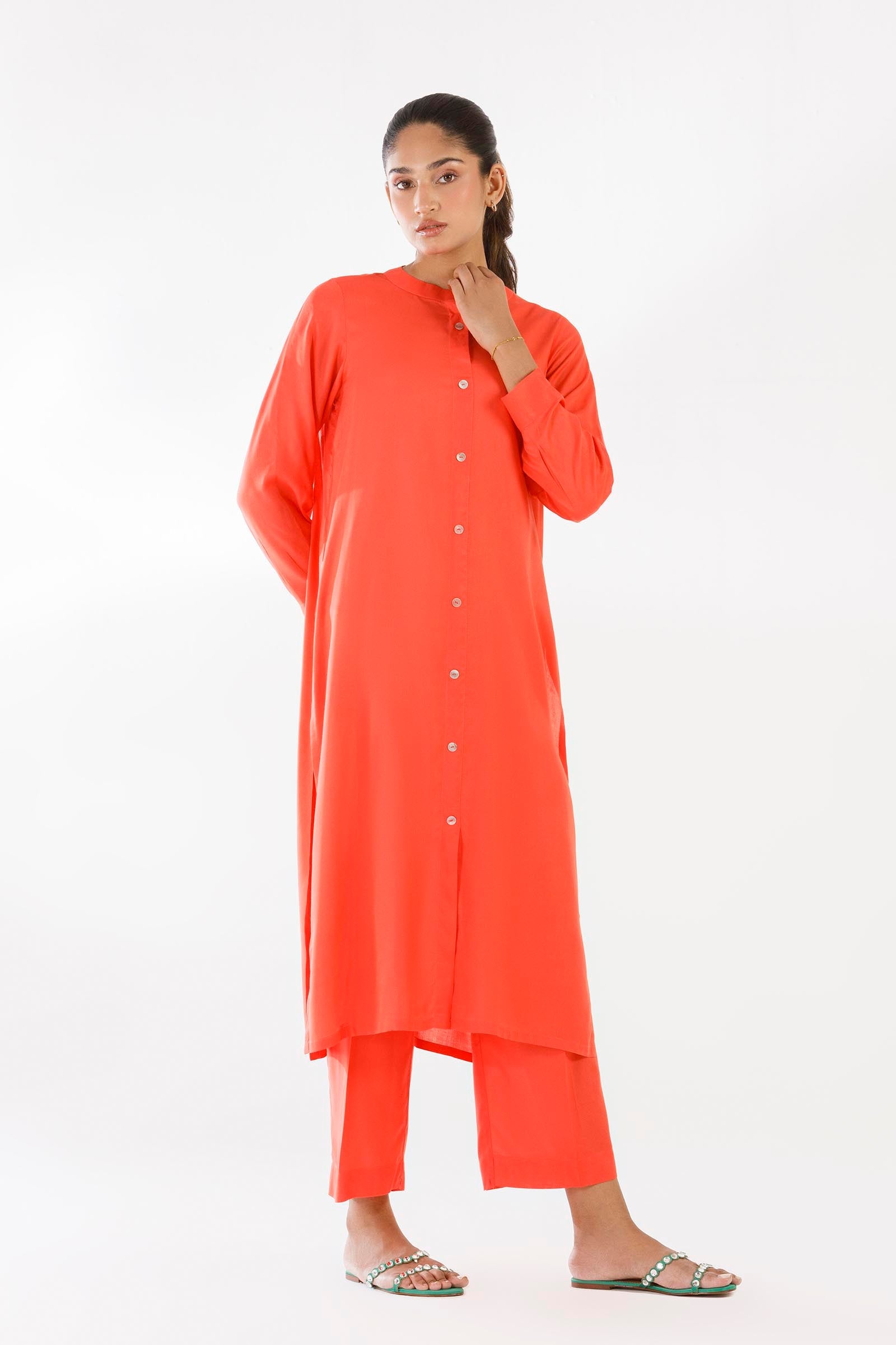 Stitched Dyed Linen Shirt + Culotte