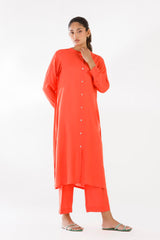 Stitched Dyed Linen Shirt + Culotte