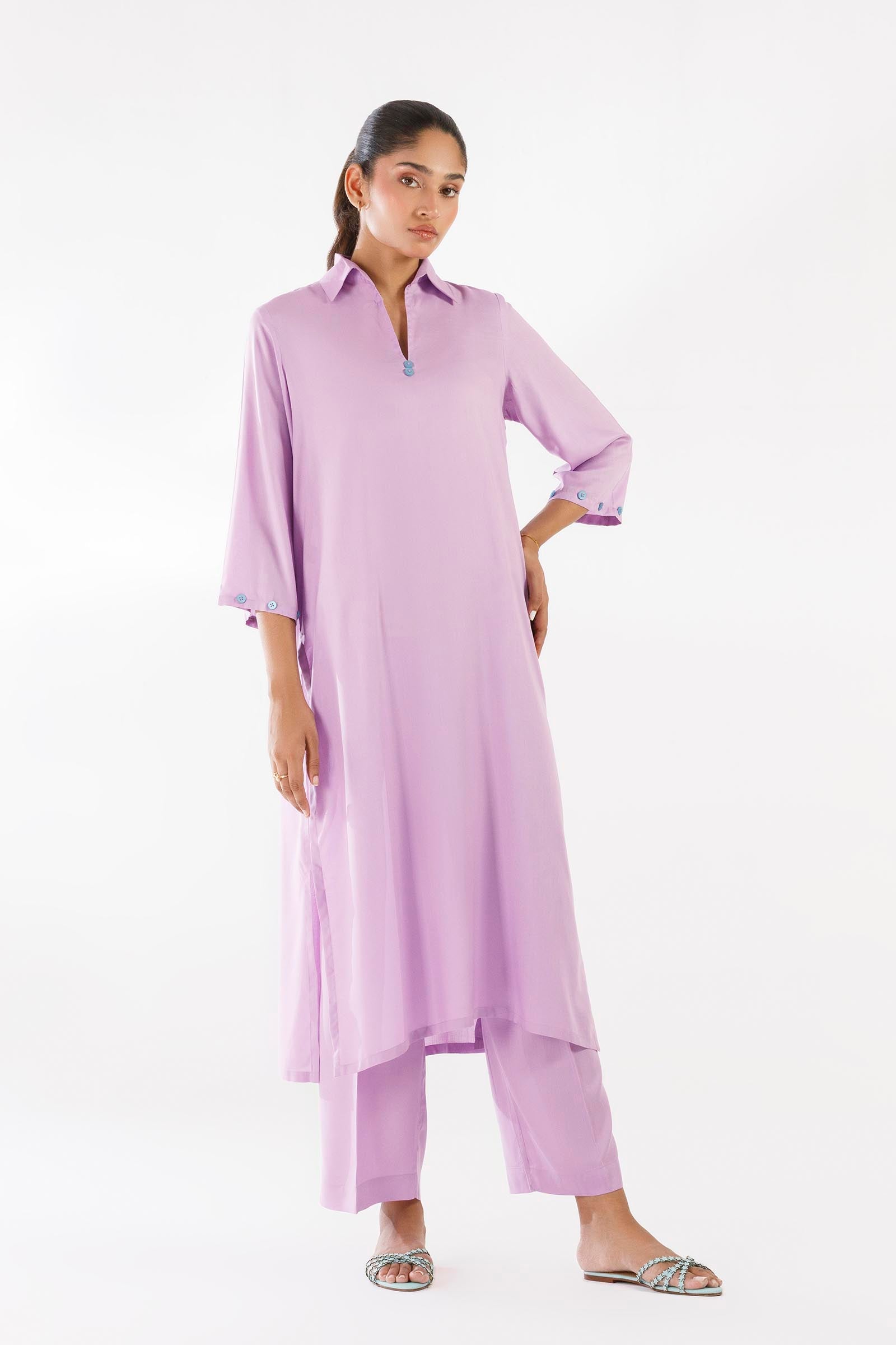 Stitched Dyed Linen Shirt + Culotte