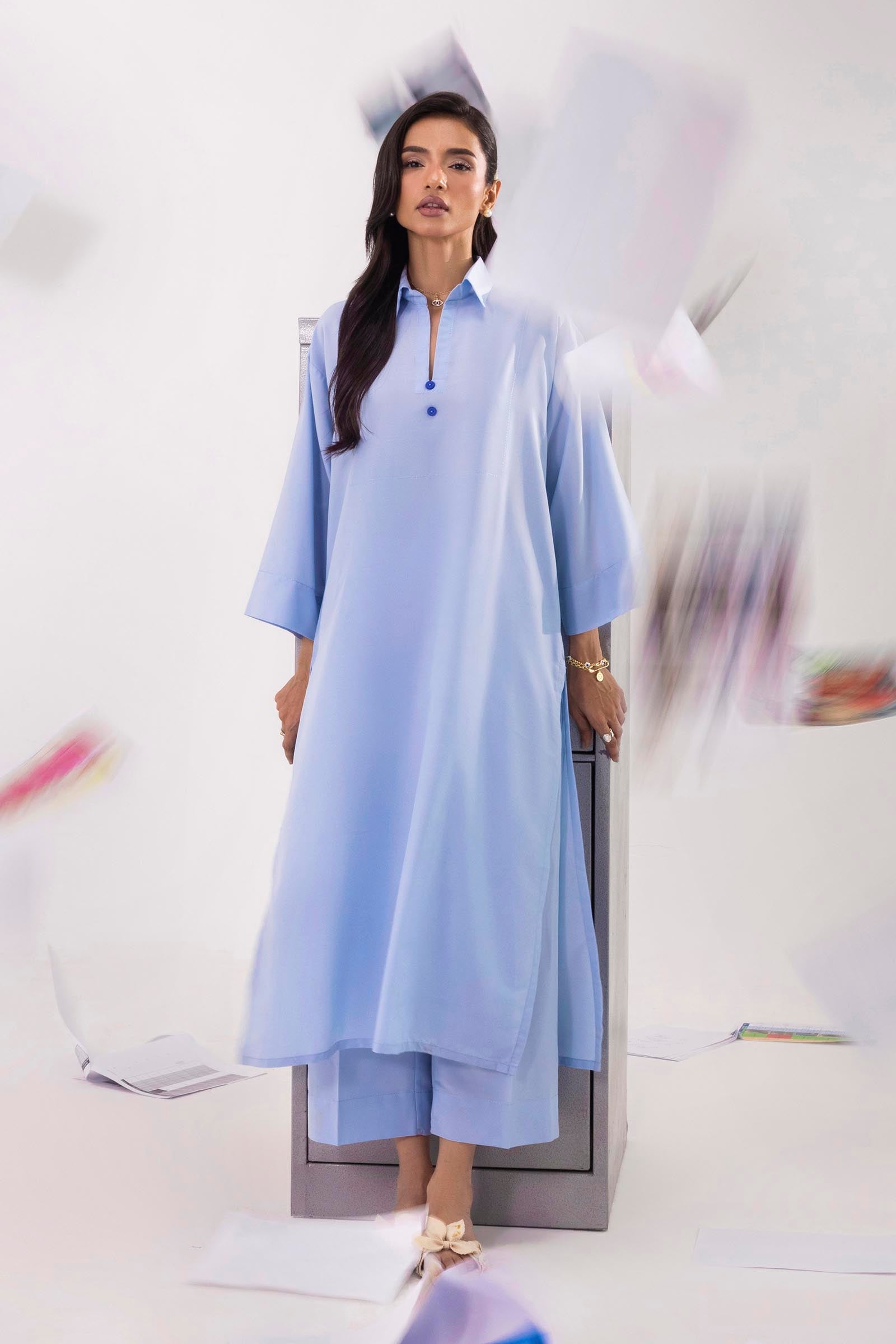 Stitched Linen Shirt+Culotte