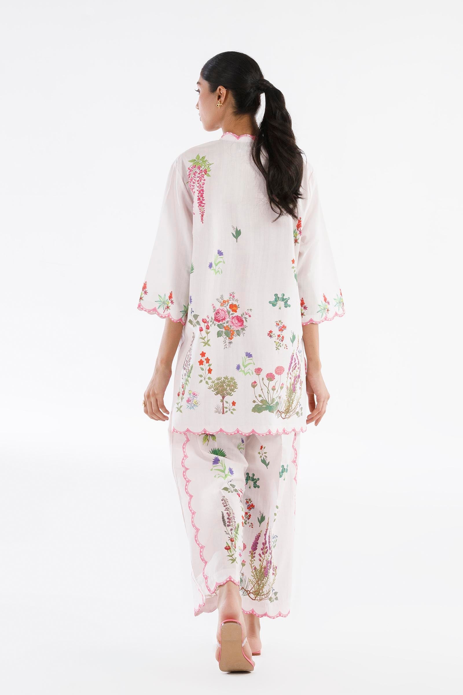 Stitched Printed Slub Shirt + Culotte