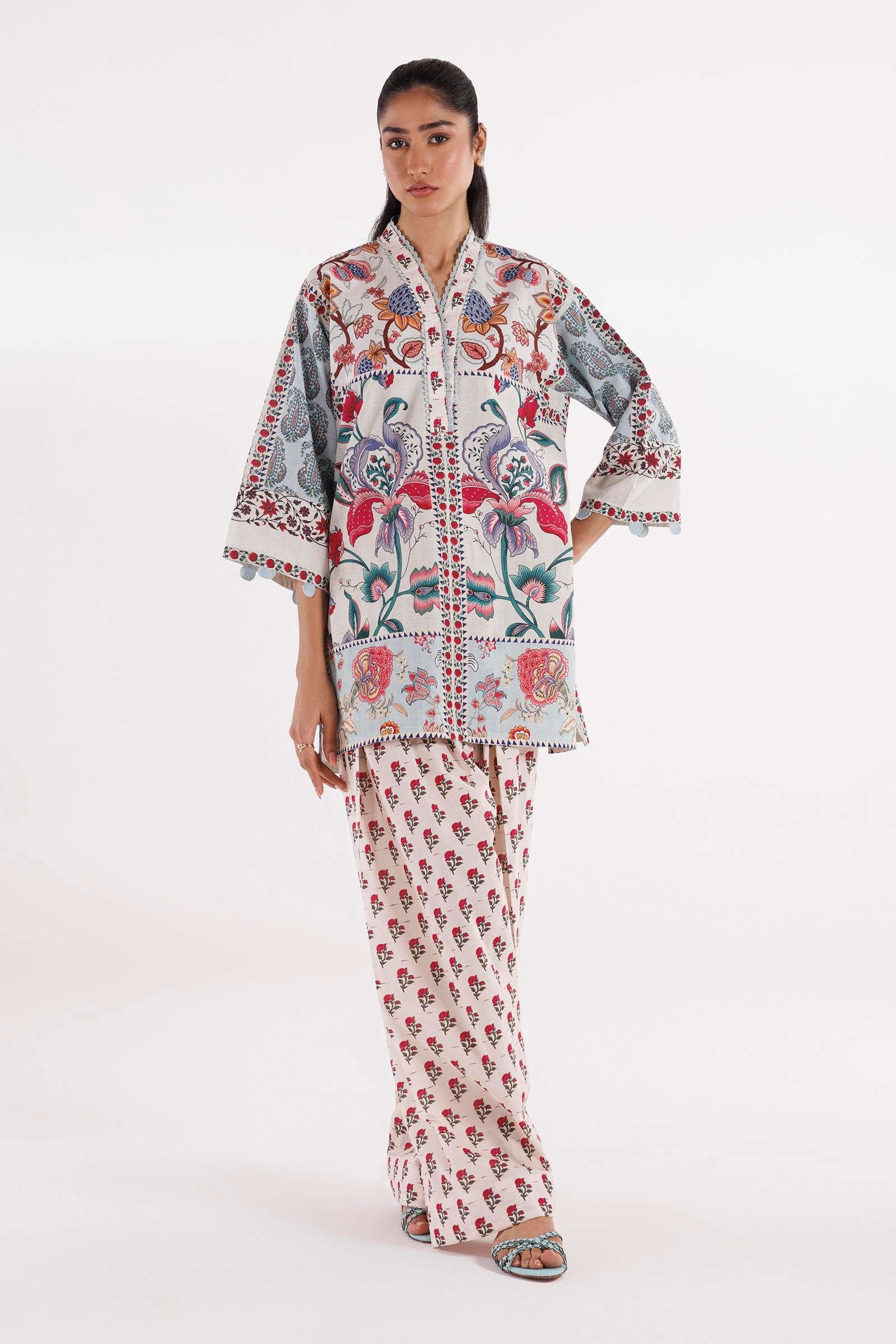 Stitched Printed Slub Shirt