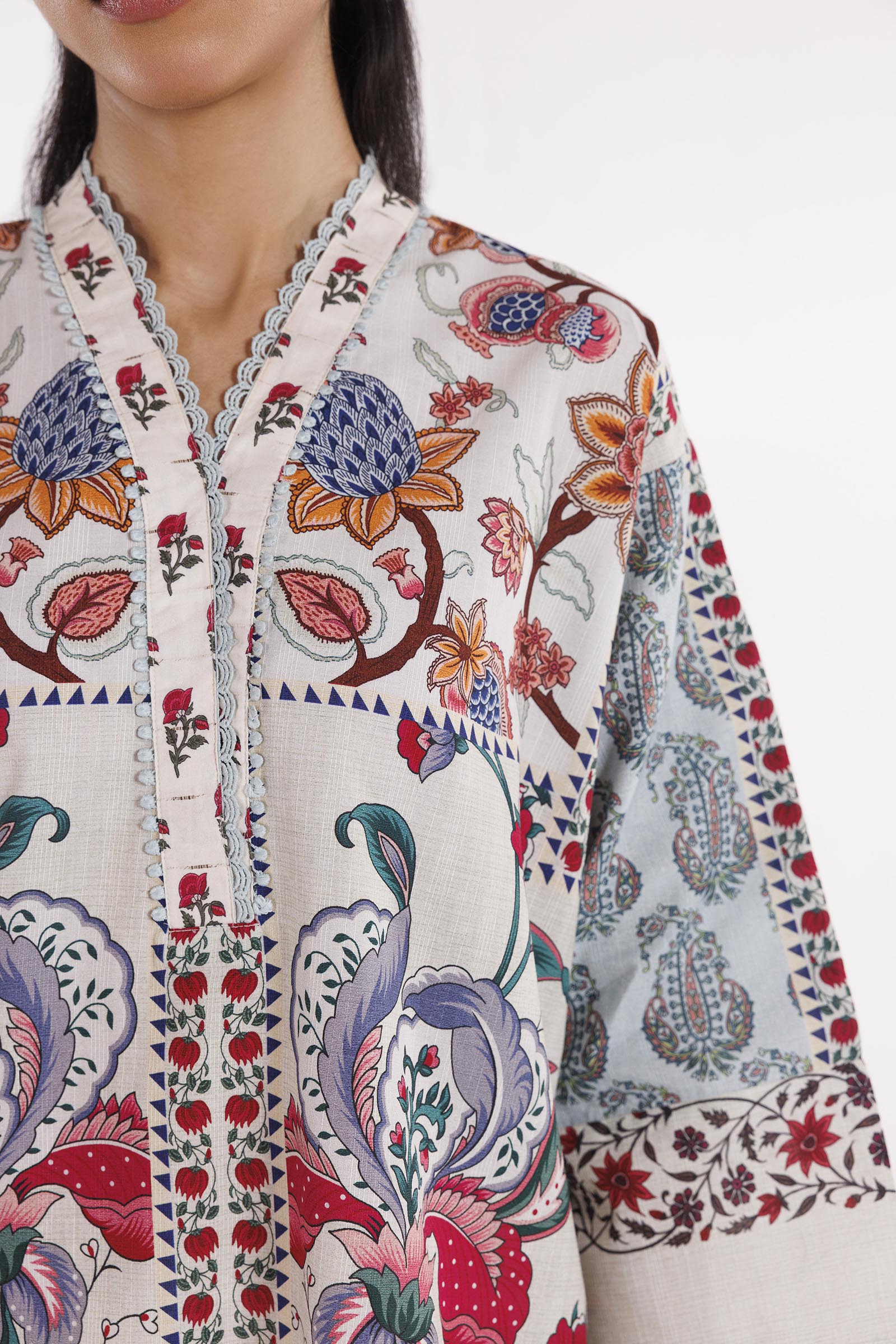 Stitched Printed Slub Shirt