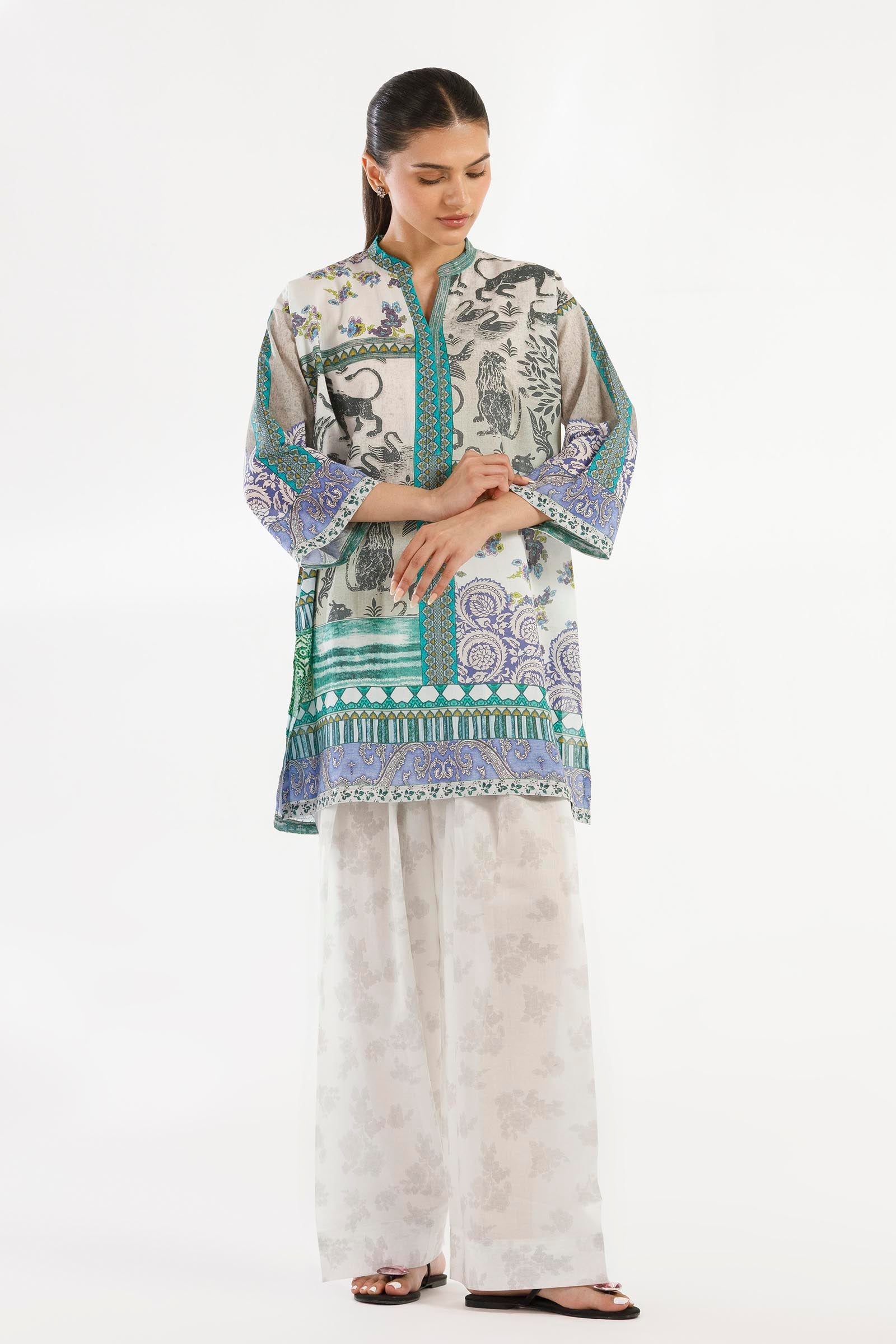 Stitched Printed Lawn Shirt + Shalwar