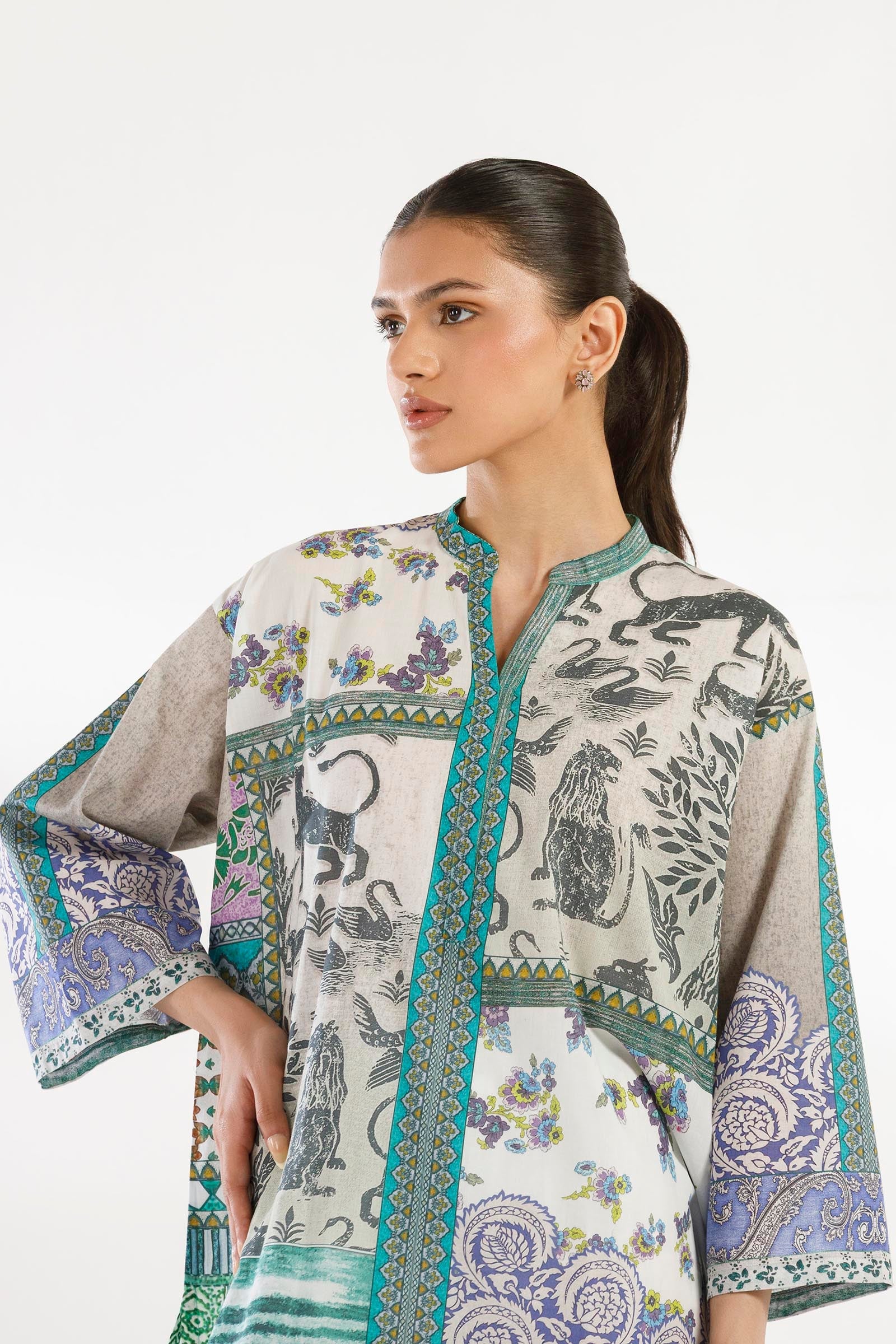Stitched Printed Lawn Shirt + Shalwar