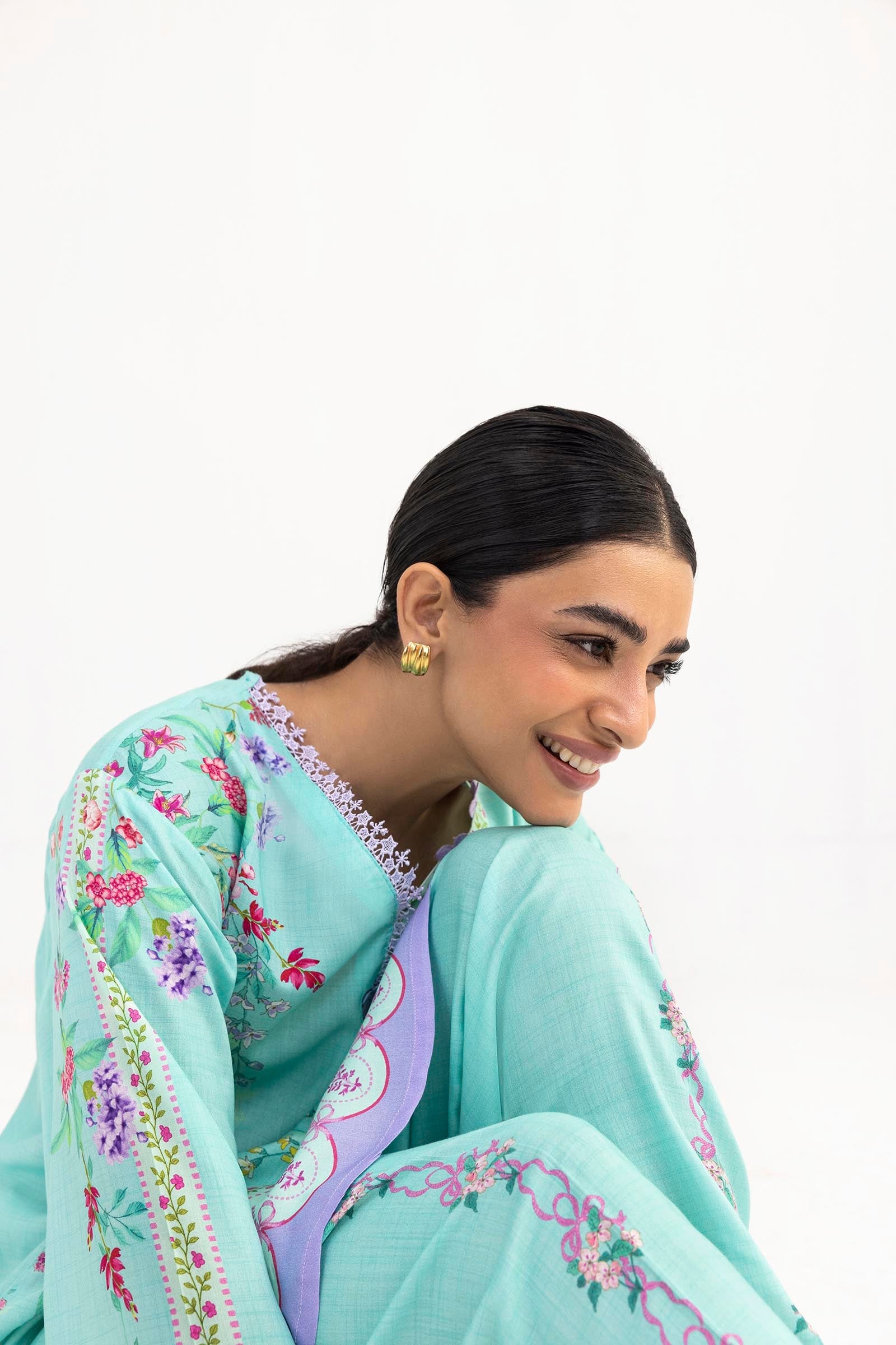 Stitched Printed Linen Shirt + Shalwar