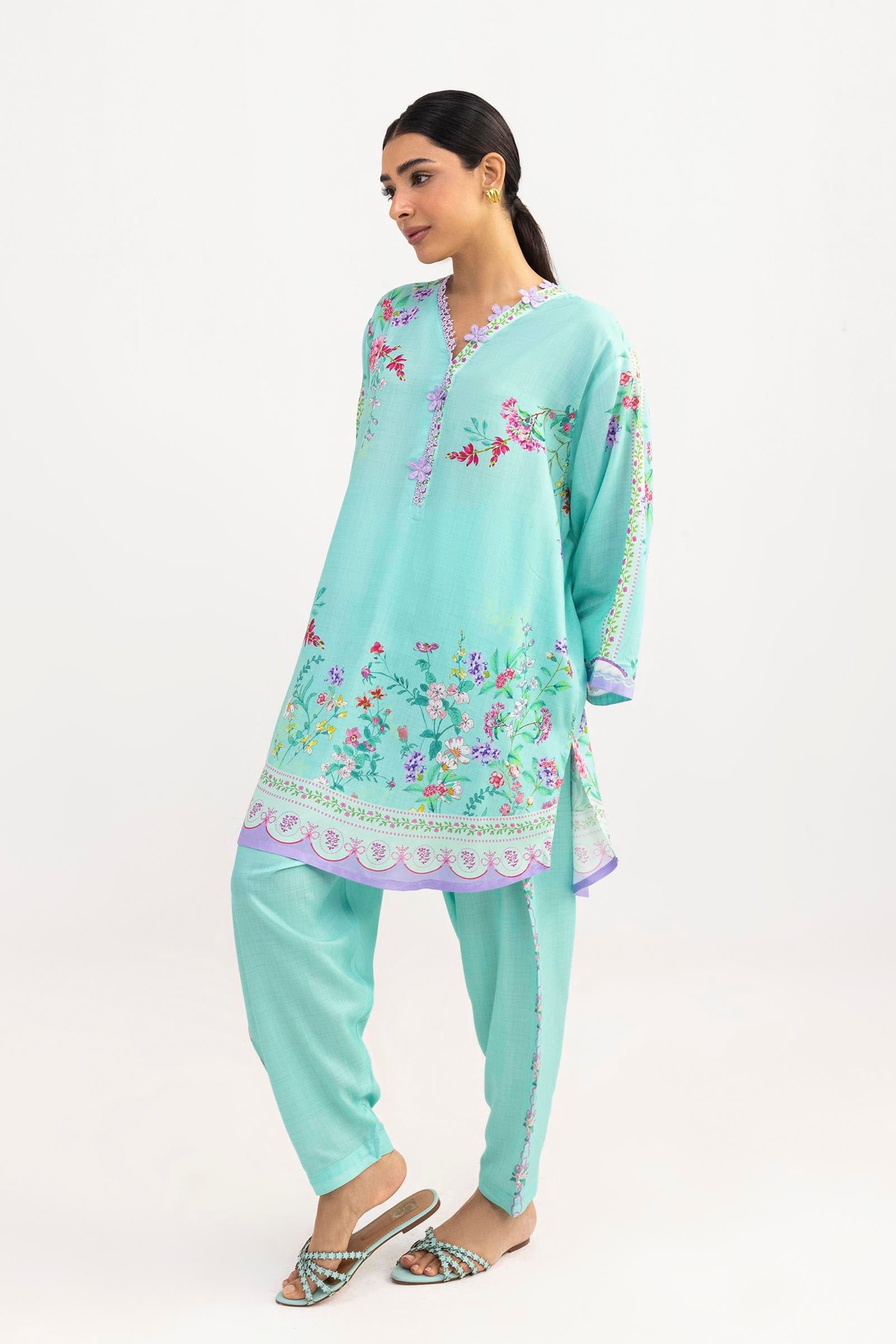Stitched Printed Linen Shirt + Shalwar
