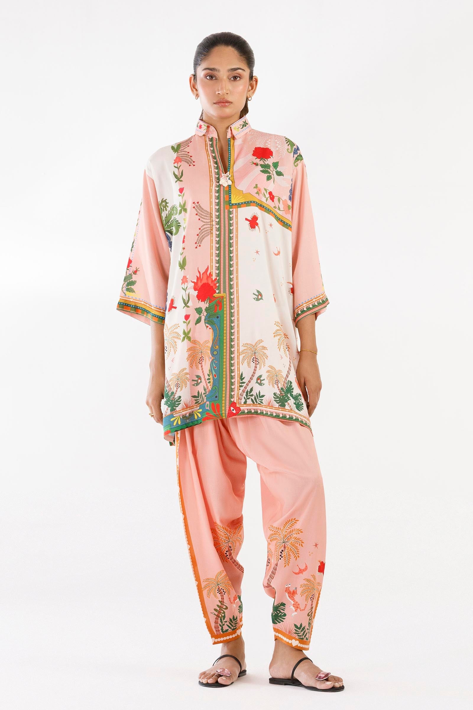 Stitched Printed Linen Shirt + Shalwar