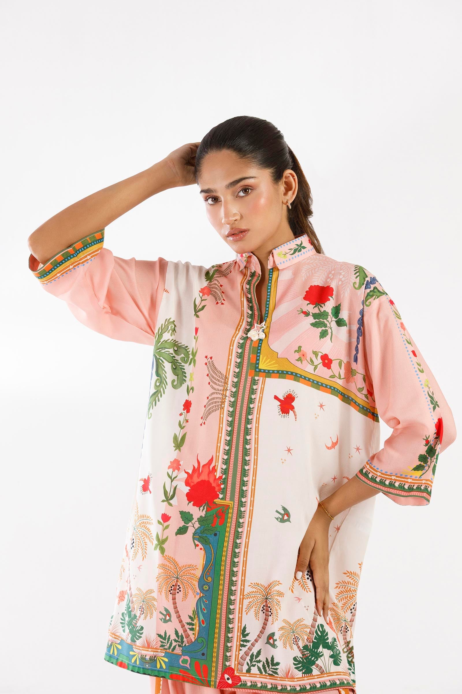 Stitched Printed Linen Shirt + Shalwar