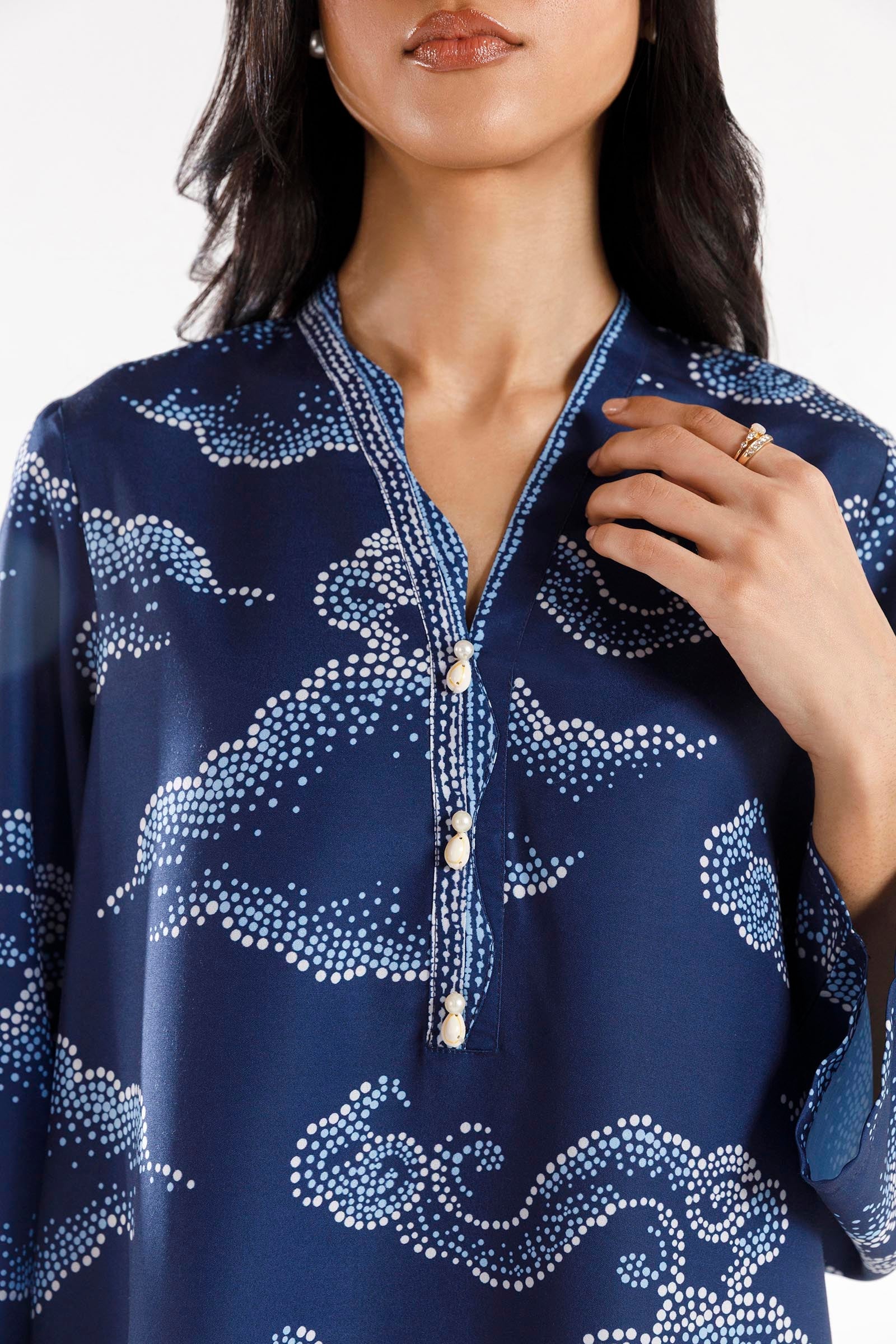 Stitched Printed Viscose Shirt + Culotte