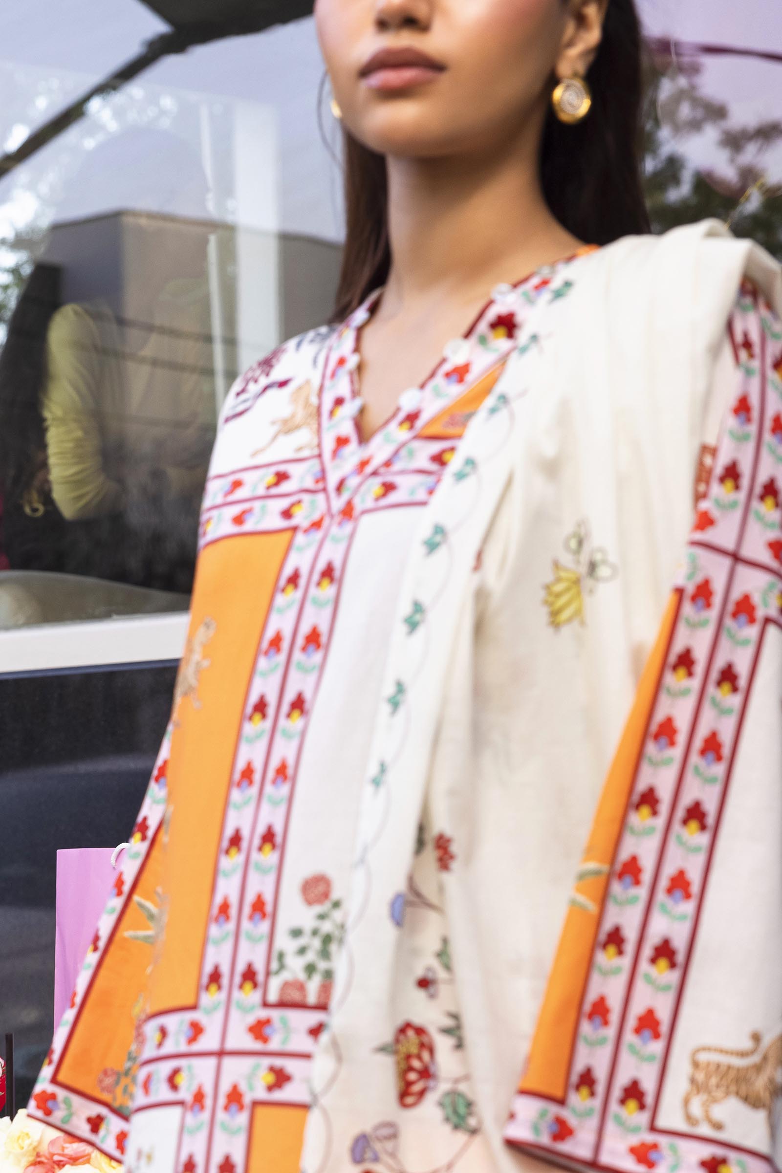 Stitched Printed Lawn Shirt