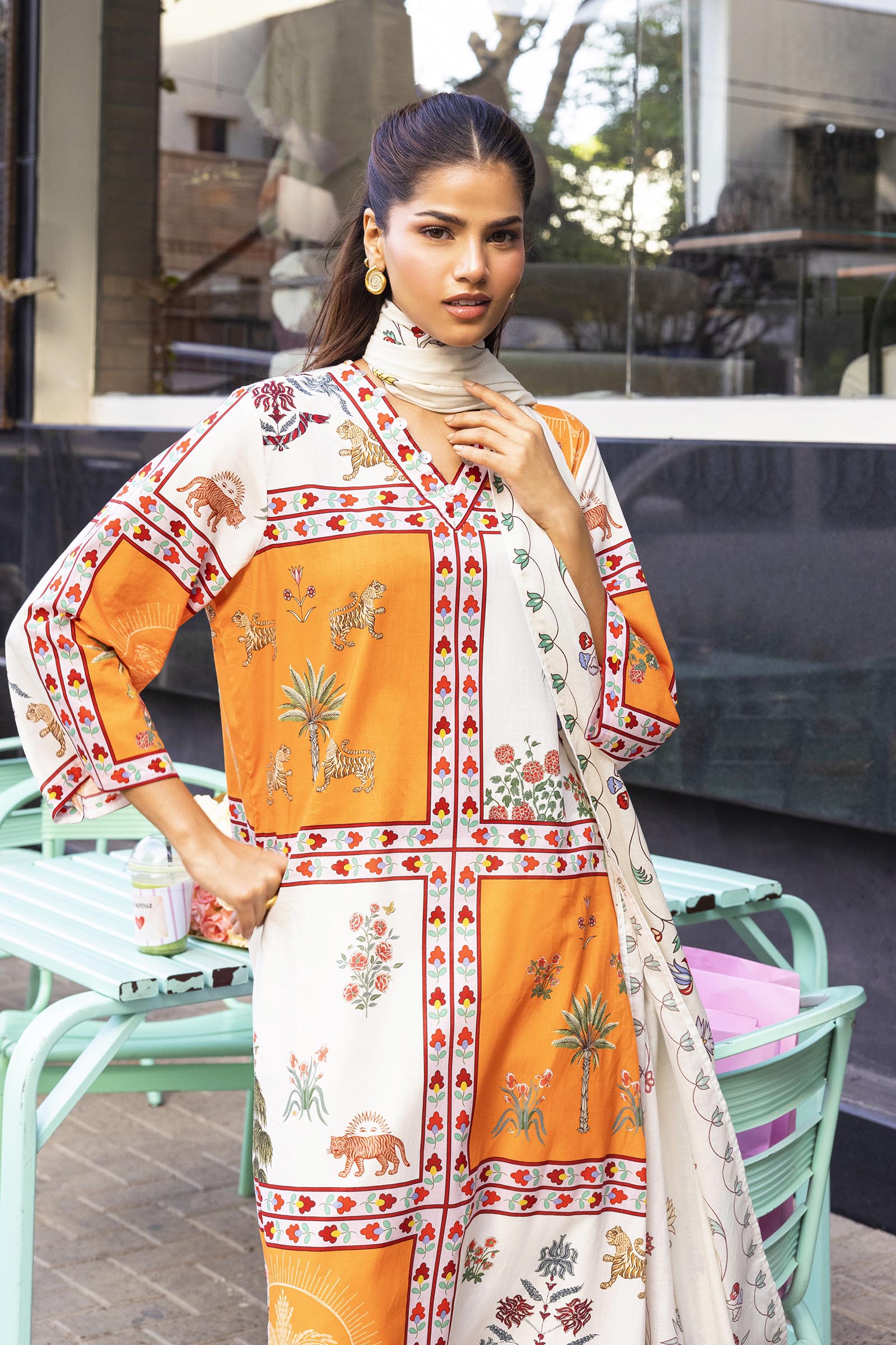 Stitched Printed Lawn Shirt