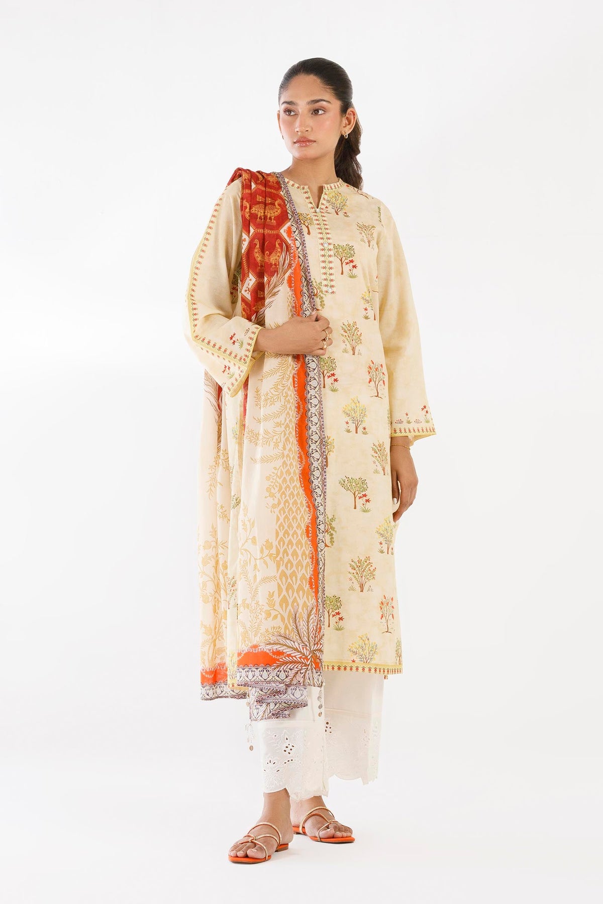 Stitched Printed Lawn Shirt+ Dupatta