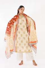 Stitched Printed Lawn Shirt+ Dupatta