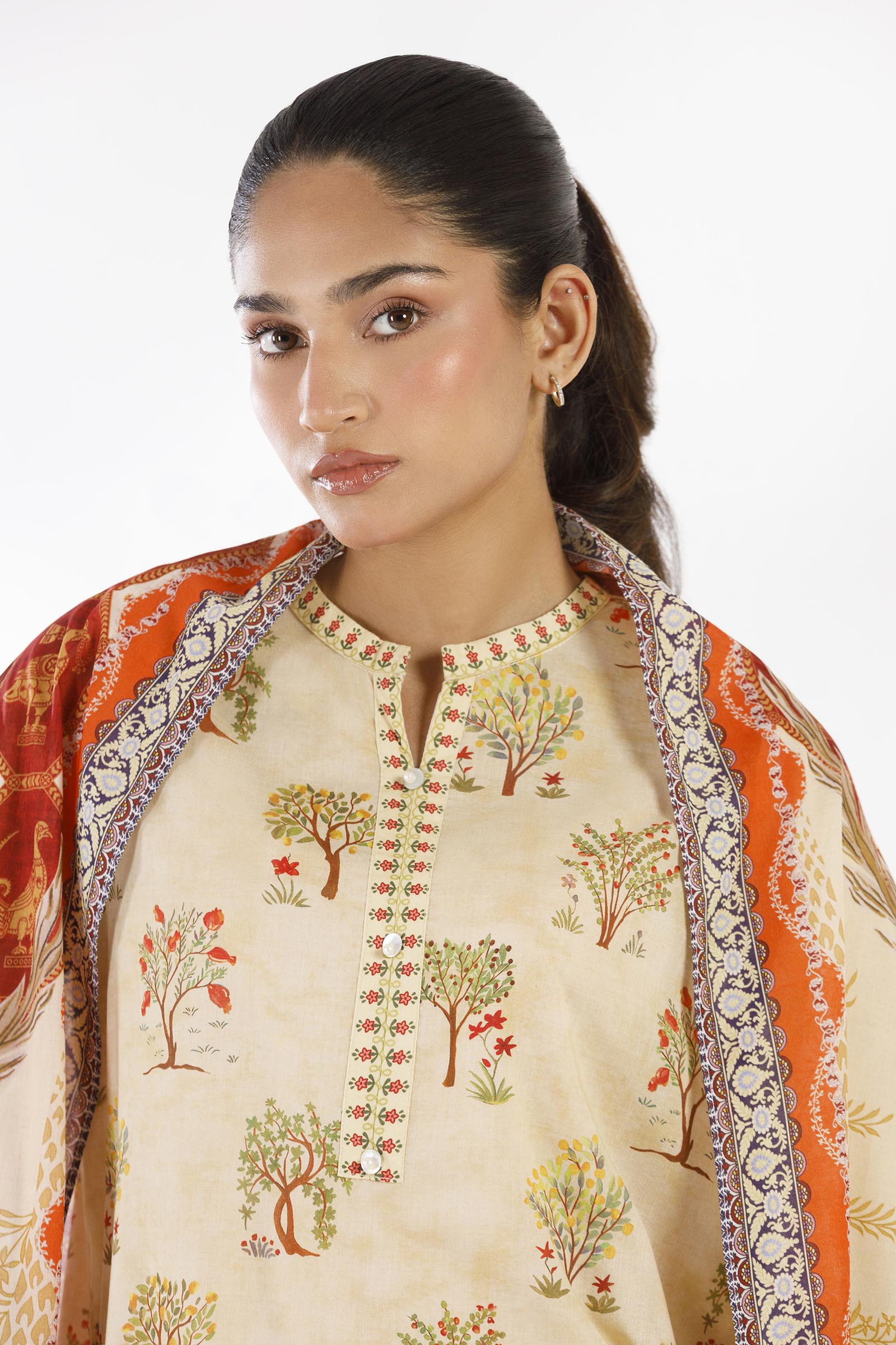 Stitched Printed Lawn Shirt+ Dupatta